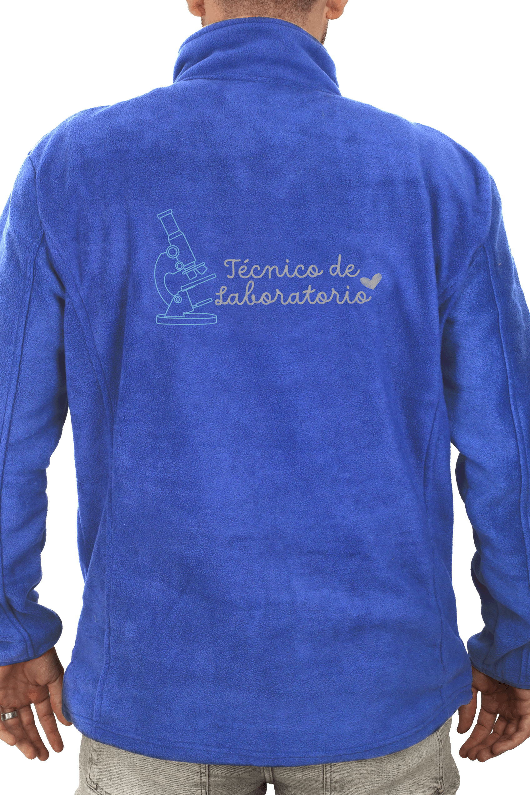 Chaqueta Polar Sanitario Hombre Personalizado – Azul Royal Técnico de laboratorio-1