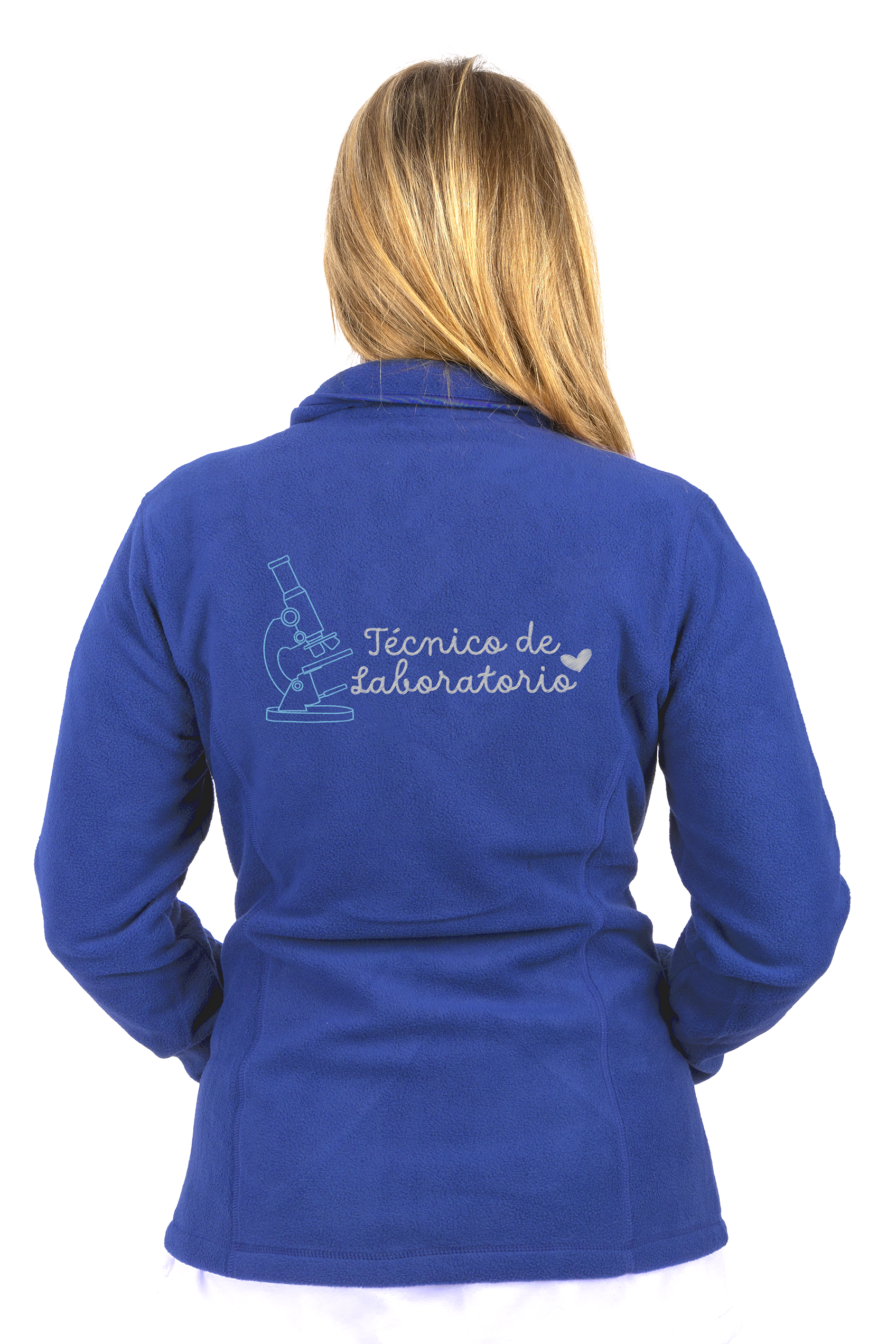 Forro polar sanitario mujer personalizado – Azul Técnico de laboratorio-zoom-1