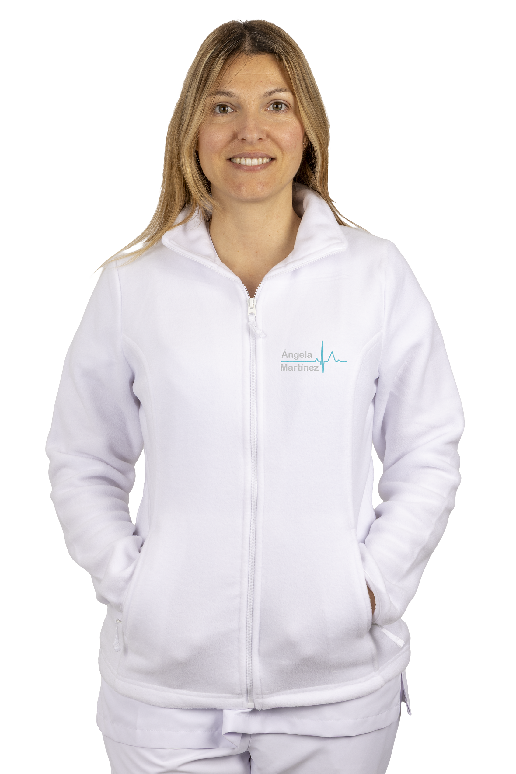 Forro Polar Sanitario Mujer Bordado Personalizado – Blanco-zoom-2