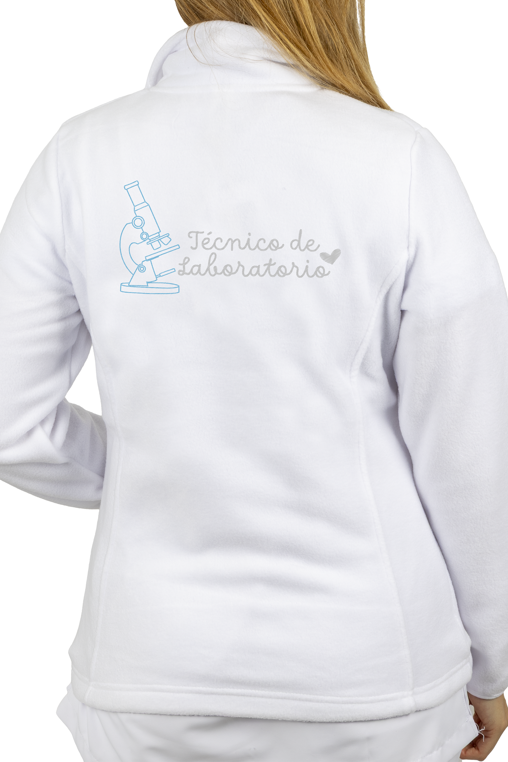 Forro Polar Sanitario Mujer Bordado Personalizado – Blanco-1