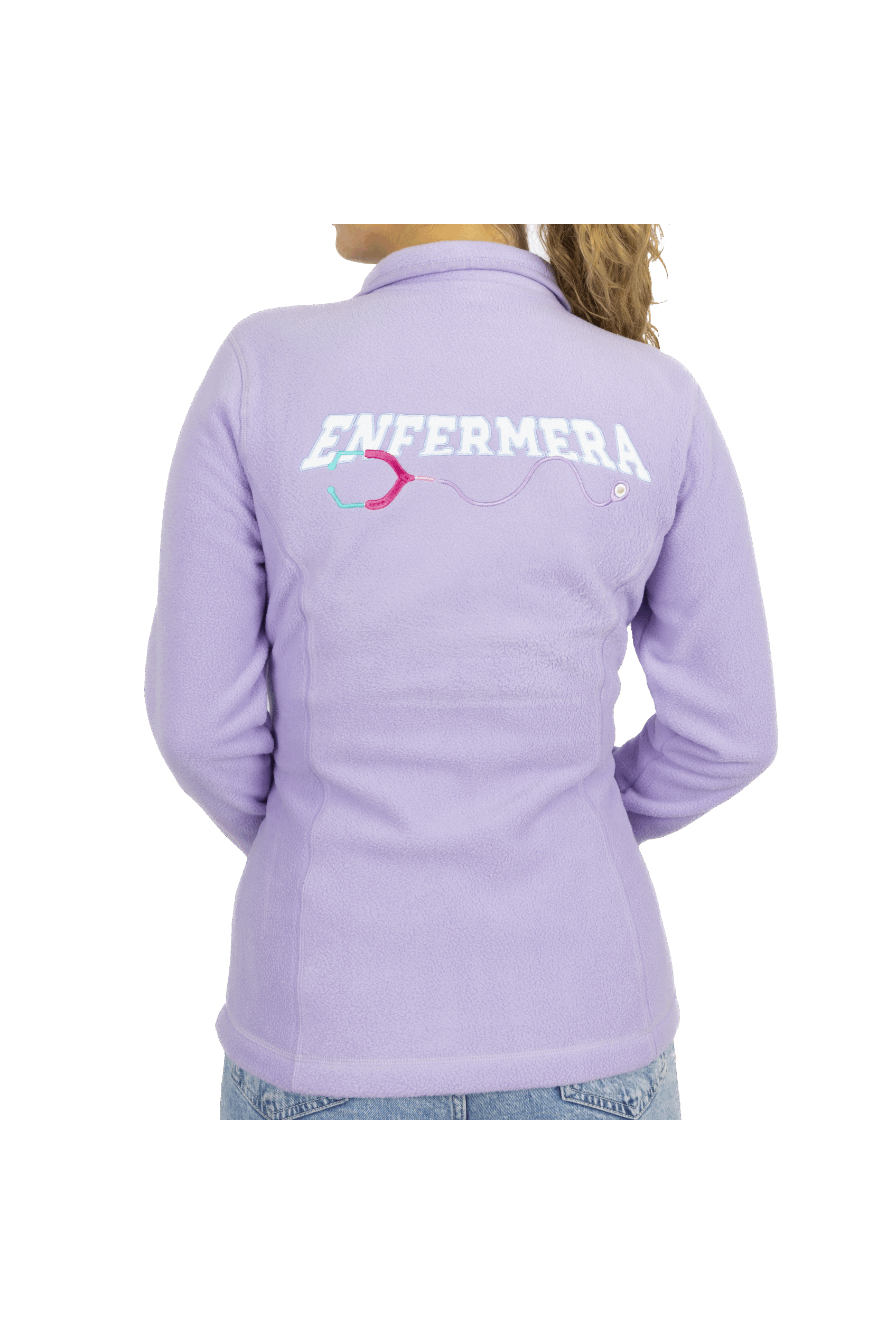 Forro Polar Sanitario Mujer Personalizado – Lavanda con bordado Matrona-3