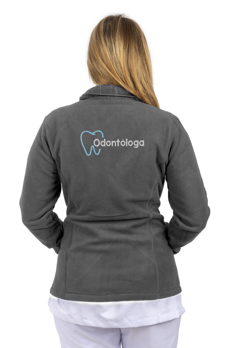 Forro Polar Sanitario Mujer Personalizado – Color Gris Farmacéutico-zoom-