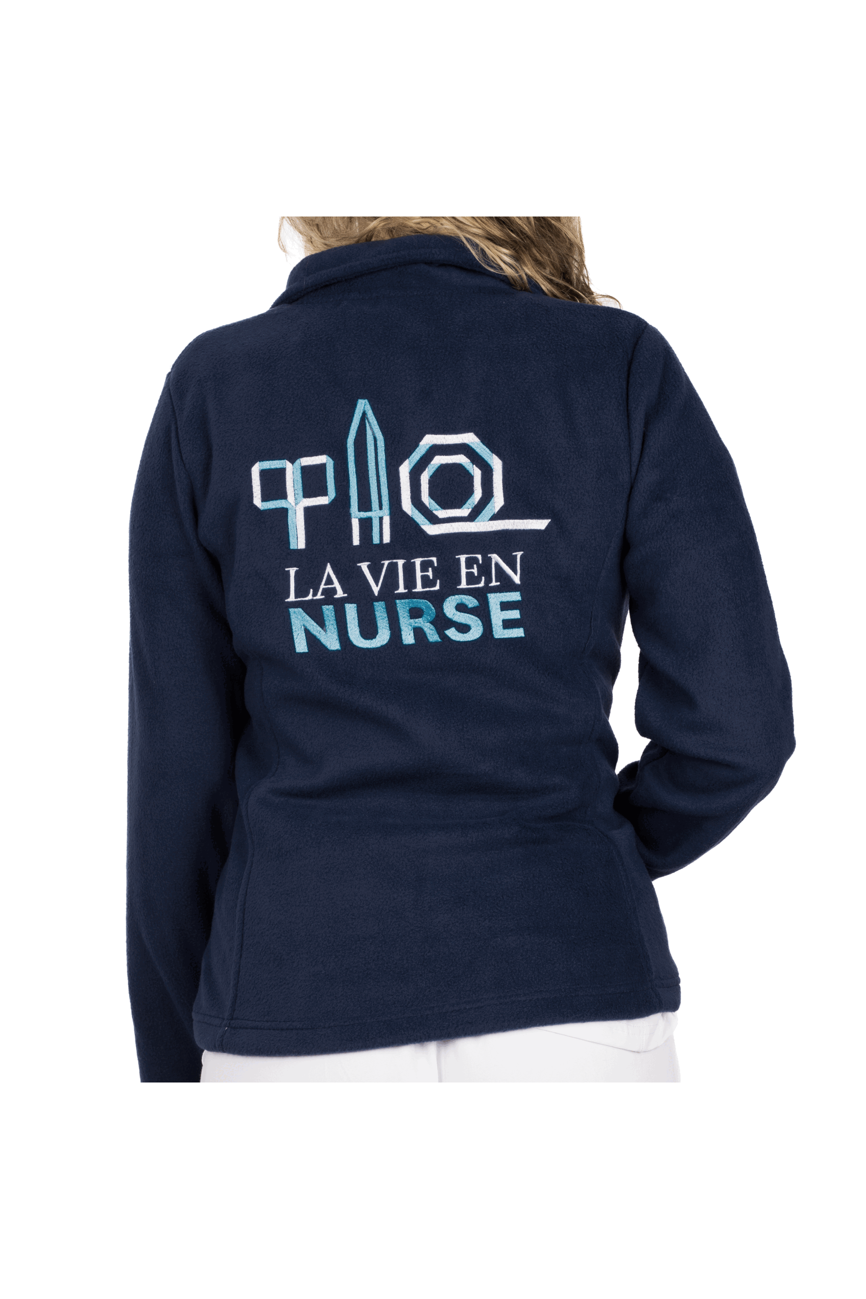 Forro Polar Sanitario Mujer Personalizado – Azul Marino Fisioterapeuta-zoom-7