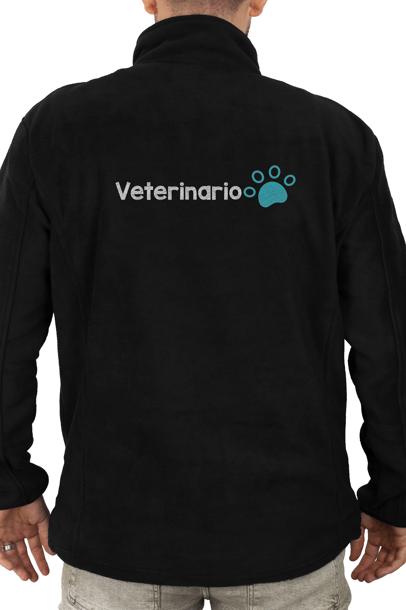 Chaqueta Polar Sanitario Hombre Personalizado – Negro-zoom-1