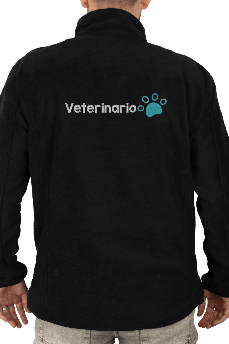 Chaqueta Polar Sanitario Hombre Personalizado – Negro-zoom-