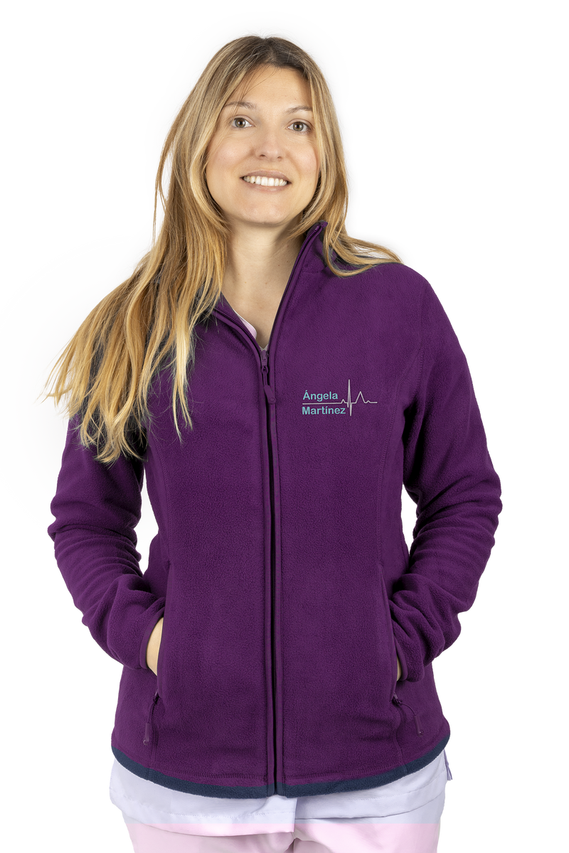 Forro Polar Sanitario Mujer Personalizado – Púrpura con bordado TCAE-zoom-