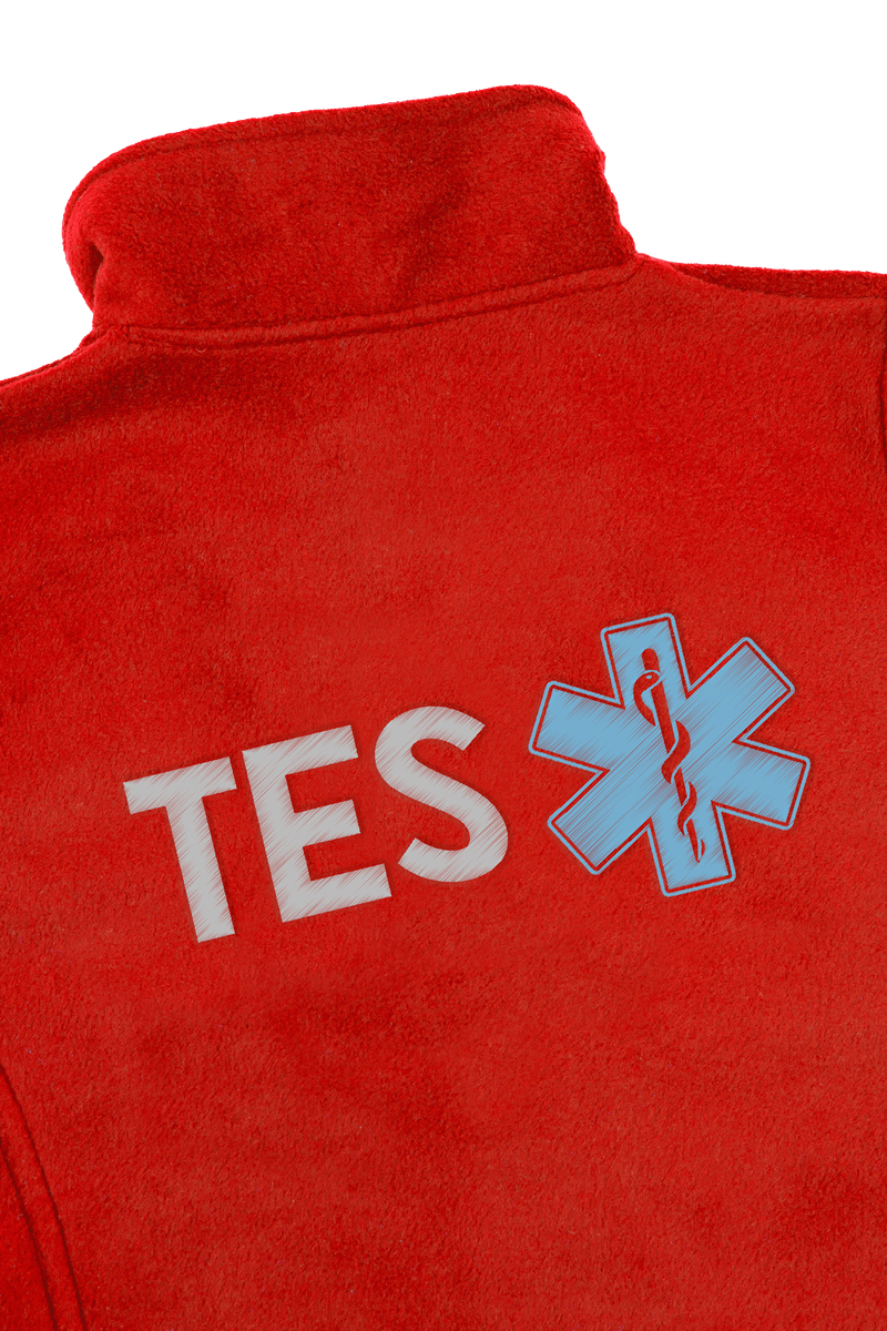 Chaqueta Polar Sanitario Hombre Personalizado – Color Rojo T.E.S-zoom-