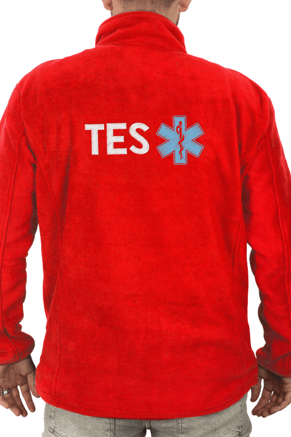 Chaqueta Polar Sanitario Hombre Personalizado – Color Rojo T.E.S