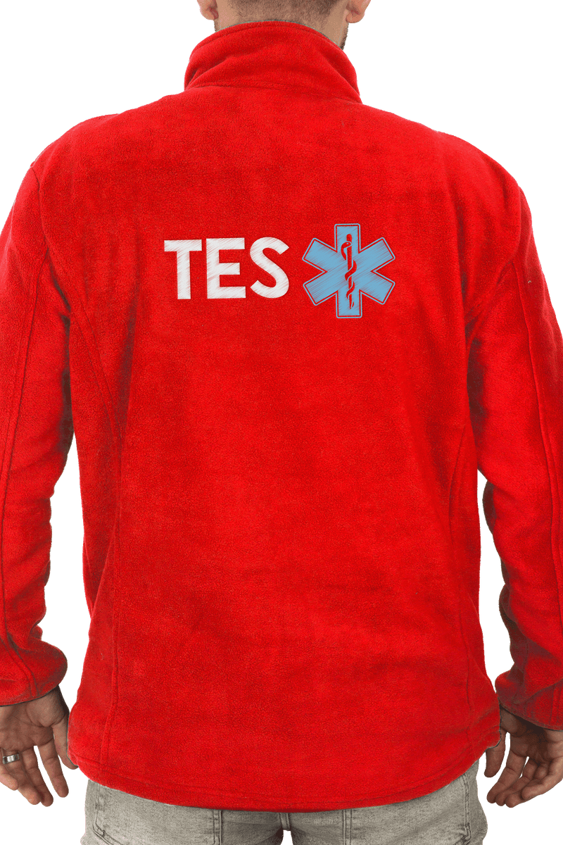 Chaqueta Polar Sanitario Hombre Personalizado – Color Rojo T.E.S-zoom-
