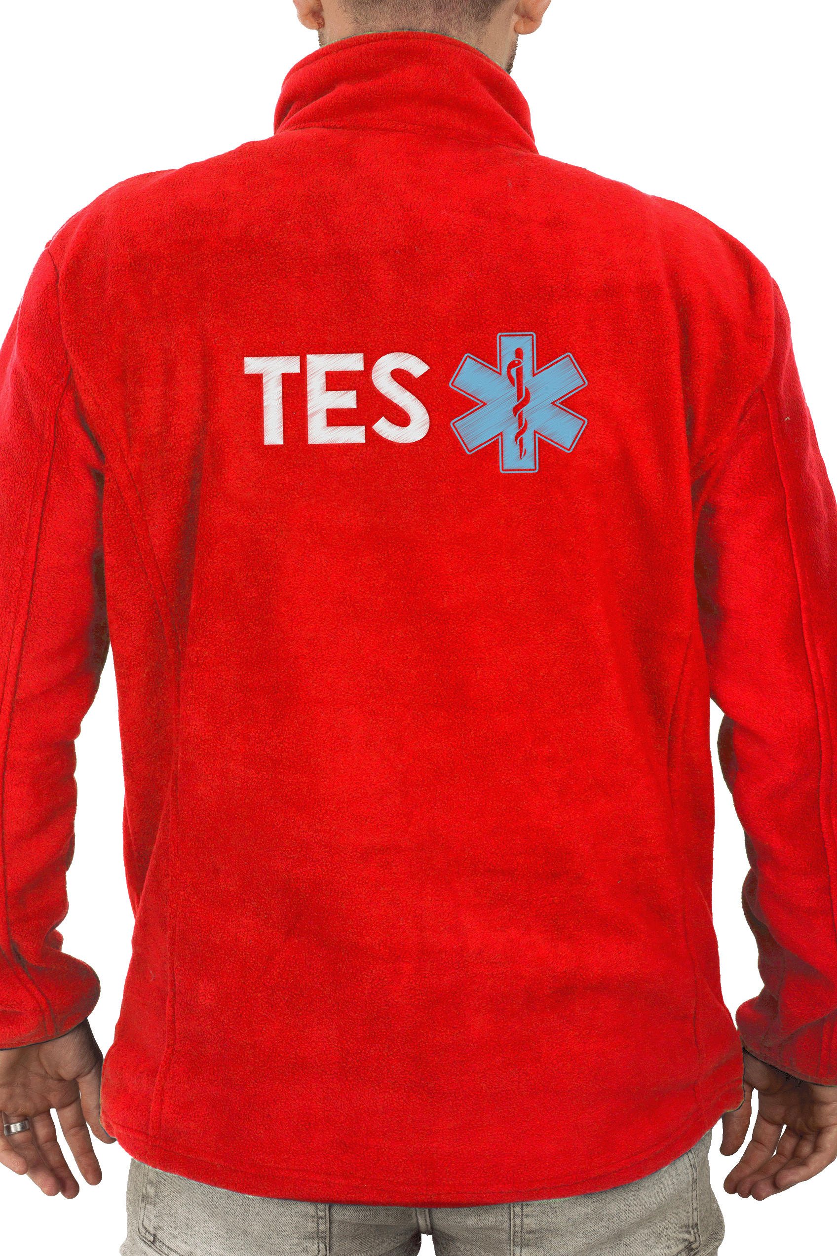 Chaqueta Polar Sanitario Hombre Personalizado – Color Rojo