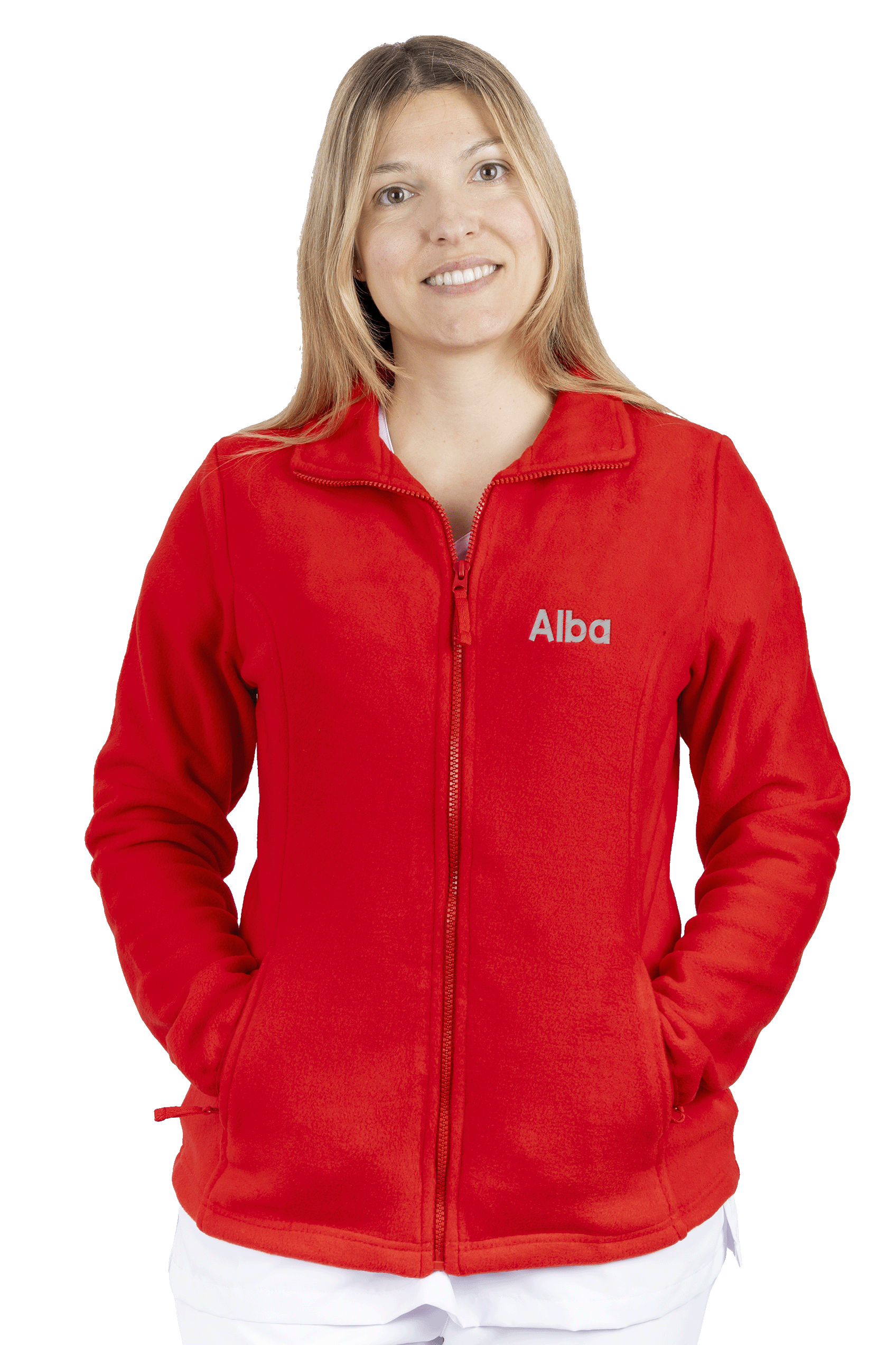 Forro Polar Sanitario Mujer Personalizado – Color Rojo T.E.S-2
