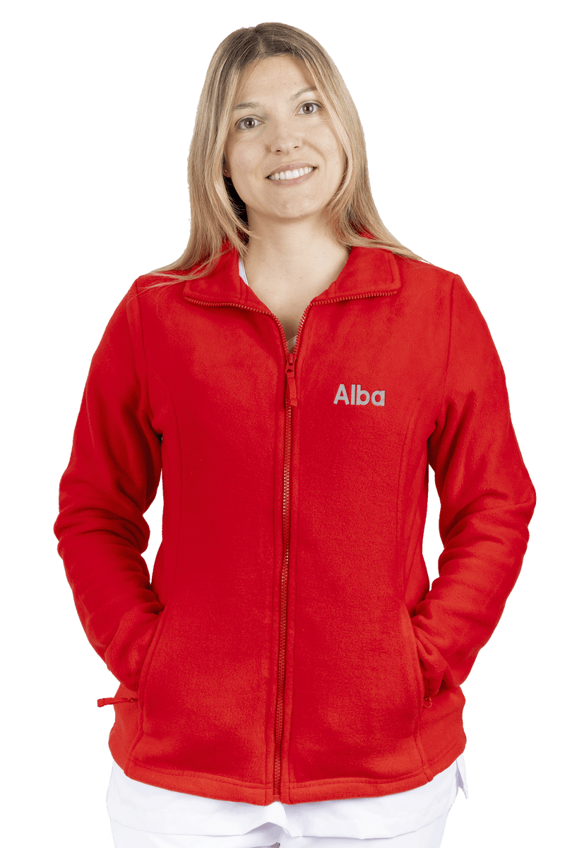 Forro Polar Sanitario Mujer Personalizado – Color Rojo-zoom-