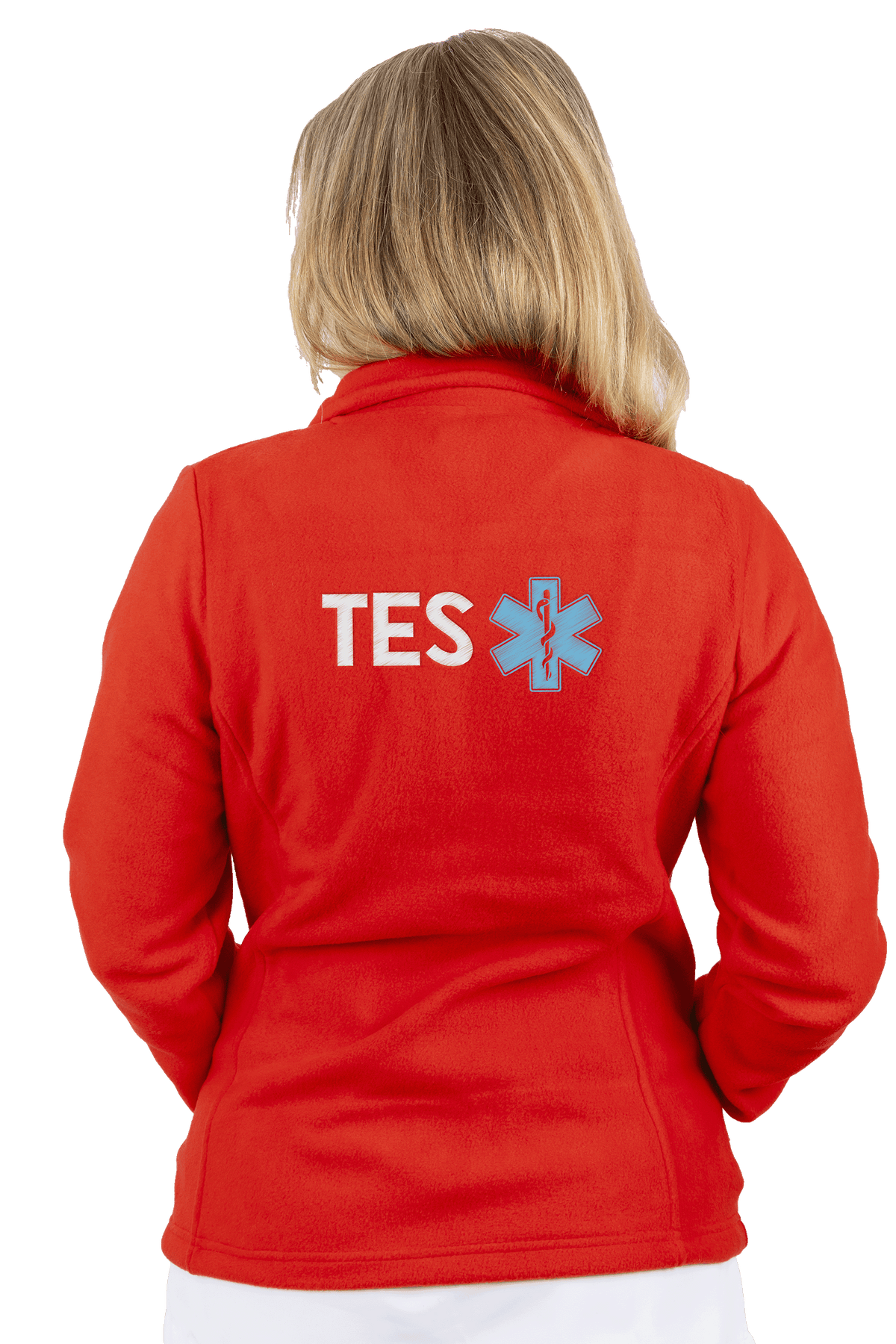 Forro Polar Sanitario Mujer Personalizado – Color Rojo T.E.S
