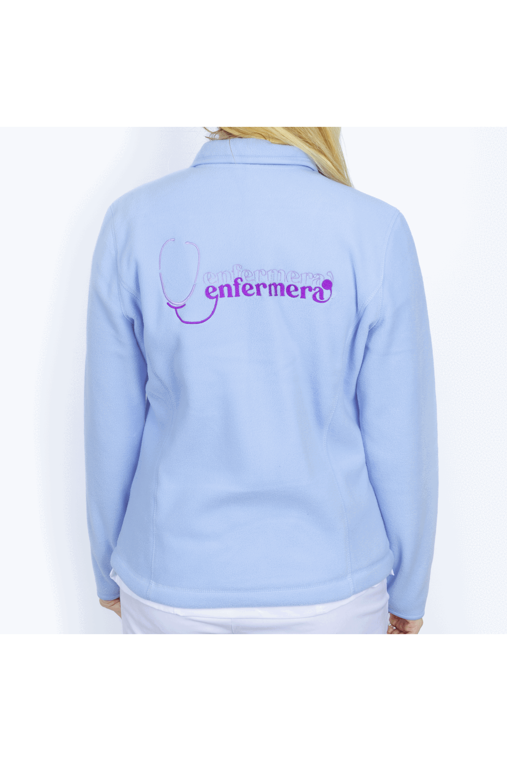 Forro Polar Sanitario Mujer Bordado Personalizado - Sweet Azul Médico-zoom-3