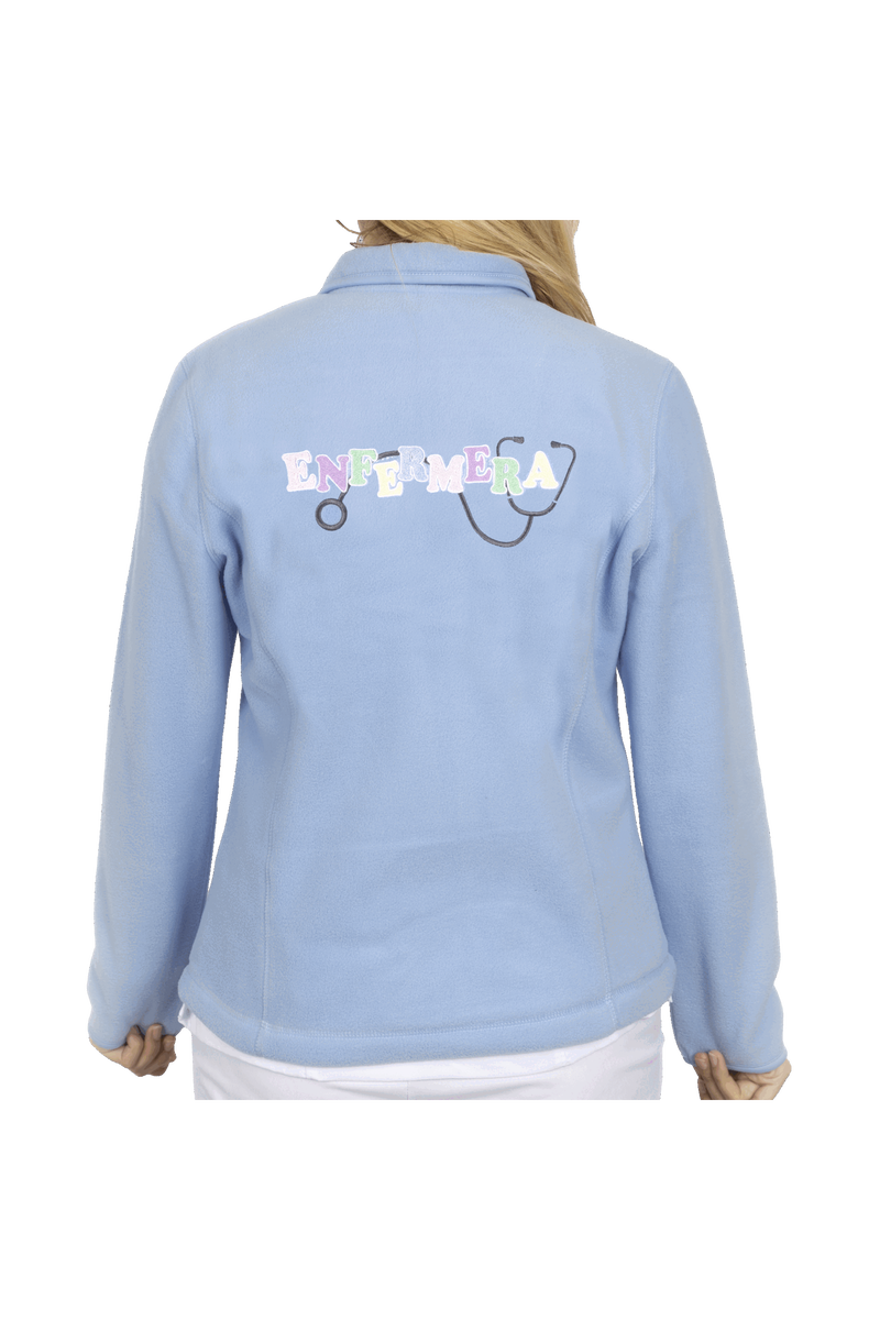 Forro Polar Sanitario Mujer Bordado Personalizado - Sweet Azul Médico-zoom-