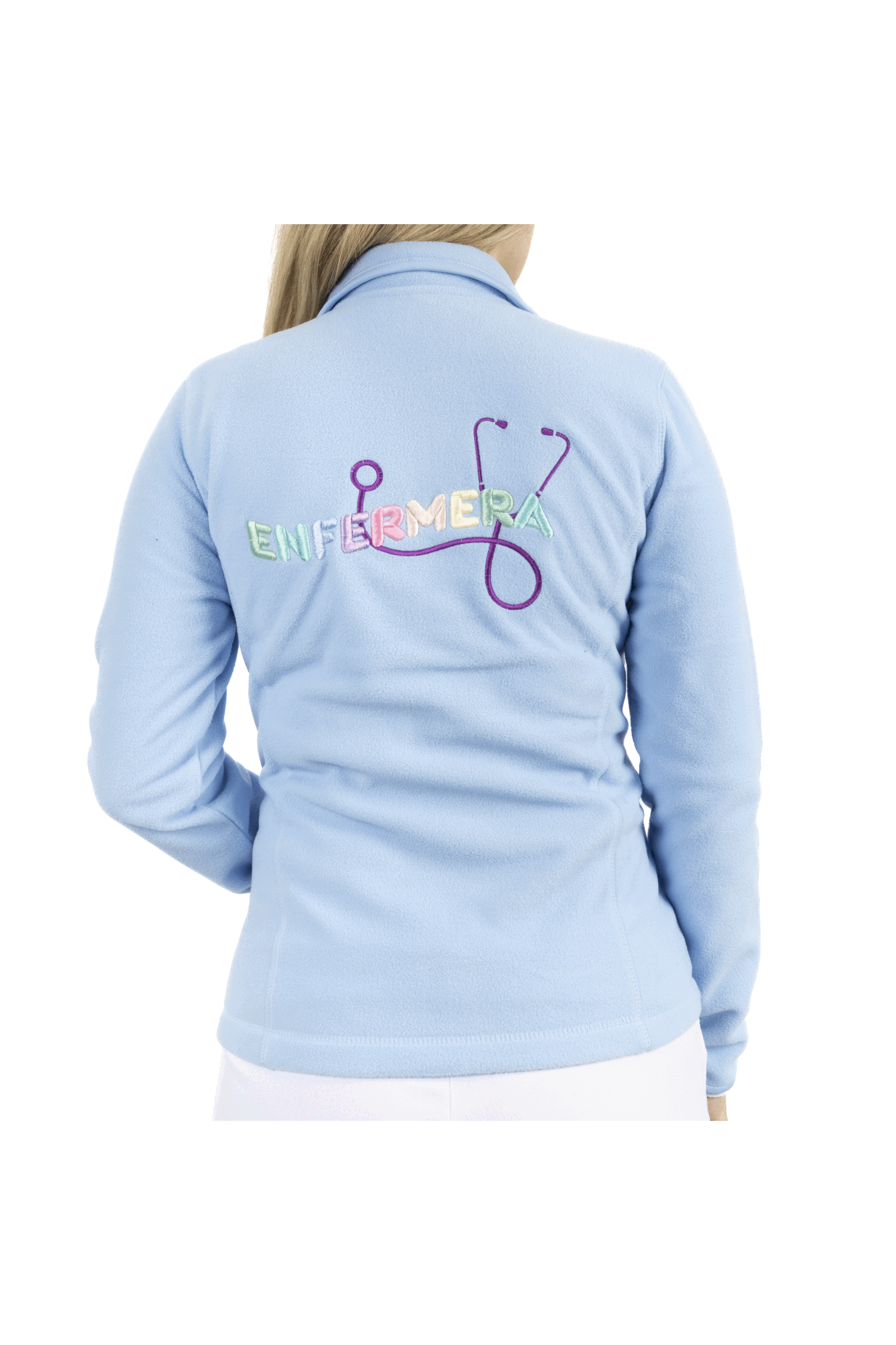 Forro Polar Sanitario Mujer Bordado Personalizado - Sweet Azul Dentista