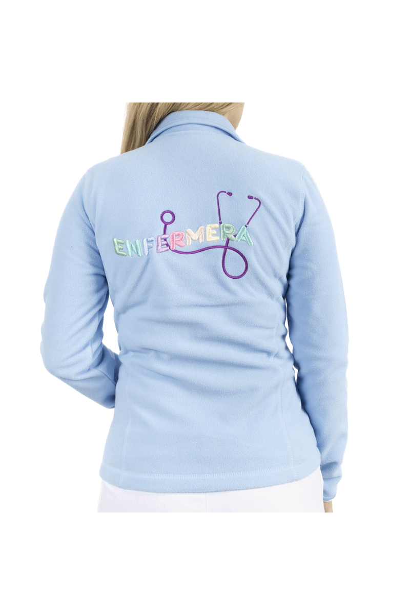 Forro Polar Sanitario Mujer Bordado Personalizado - Sweet Azul Médico-zoom-
