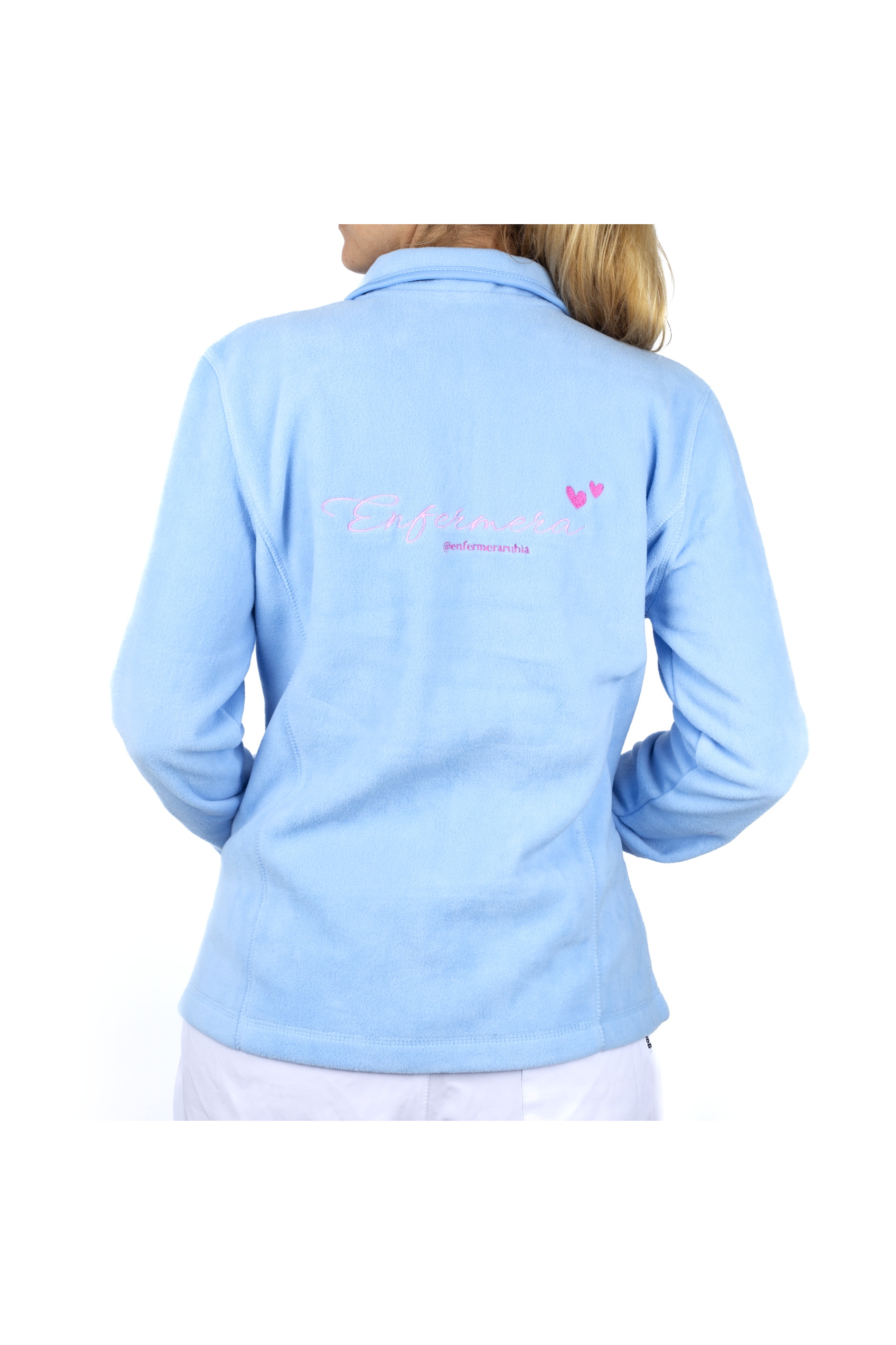 Forro Polar Sanitario Mujer Bordado Personalizado - Sweet Azul Técnico de laboratorio-zoom-3