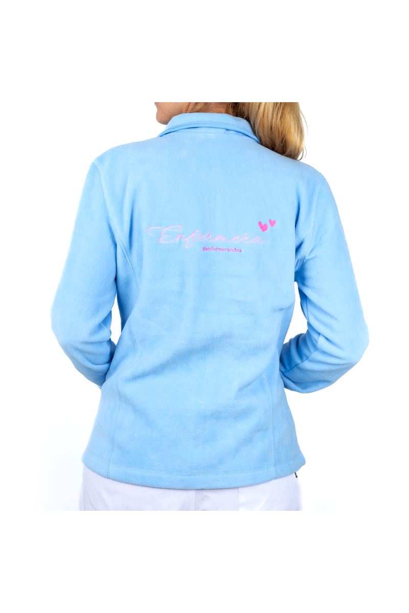 Forro Polar Sanitario Mujer Bordado Personalizado - Sweet Azul Técnico de laboratorio-zoom-