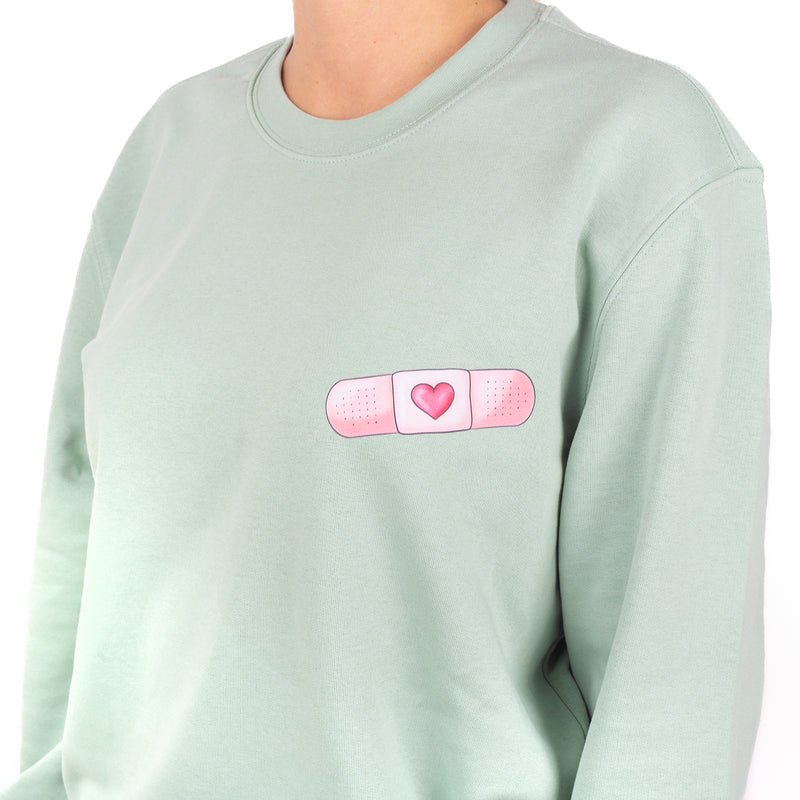 Sudadera verde estampado sanitario-zoom-