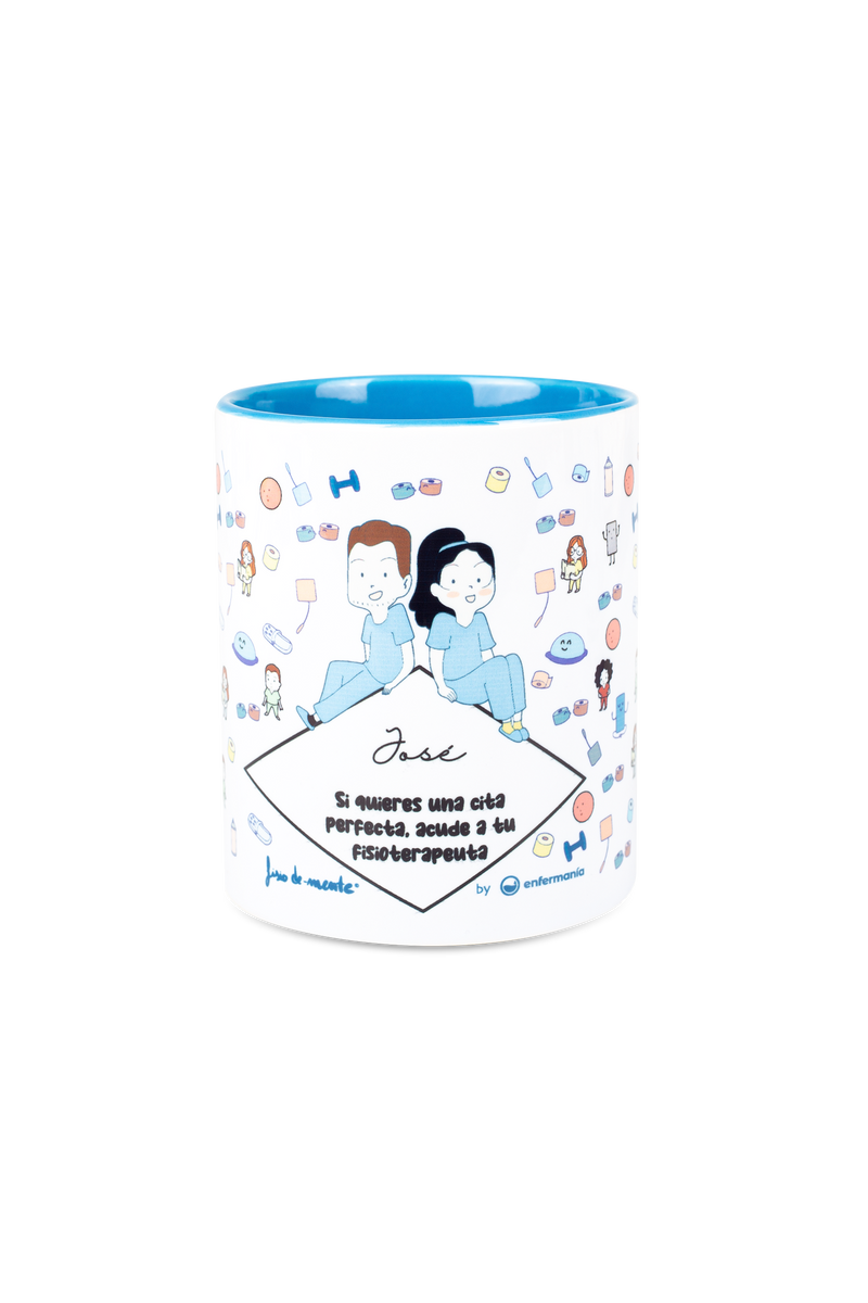 Taza cerámica personalizable azul claro - Acude a tu fisio-zoom-