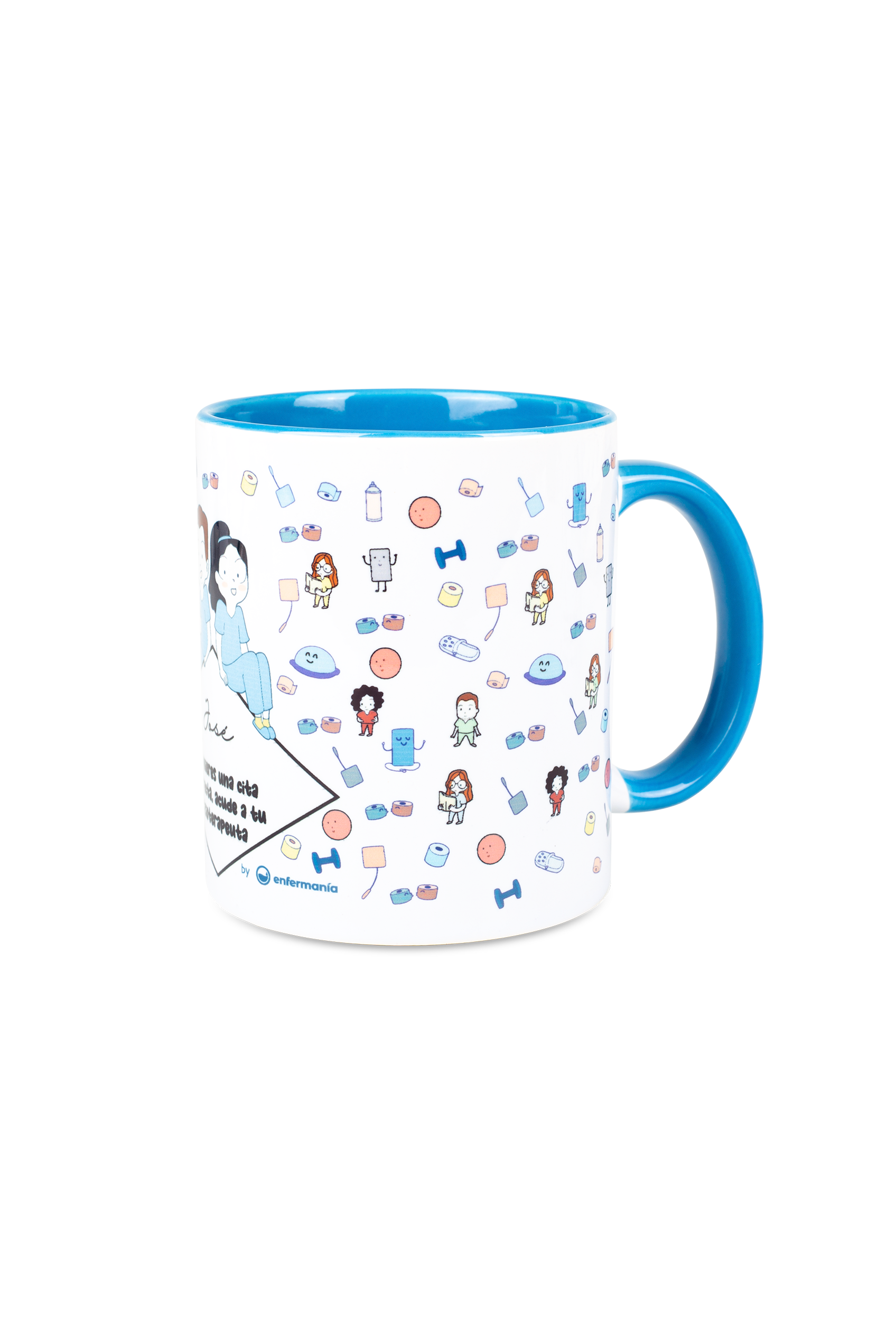 Taza cerámica personalizable azul claro - Acude a tu fisio-zoom-3