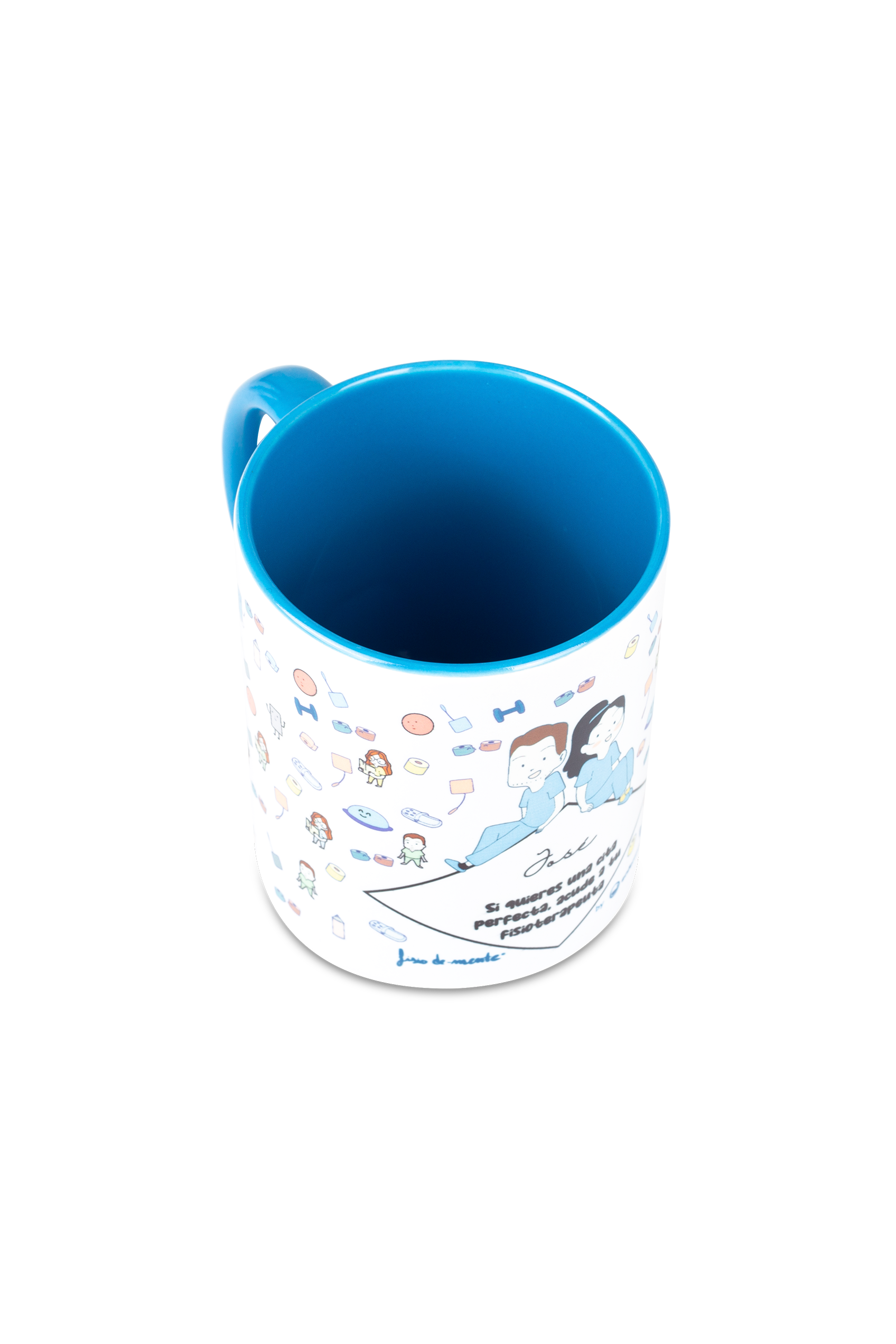 Taza cerámica personalizable azul claro - Acude a tu fisio-zoom-4