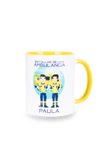 Taza cerámica personalizable amarillo - Batallas de una ambulancia
