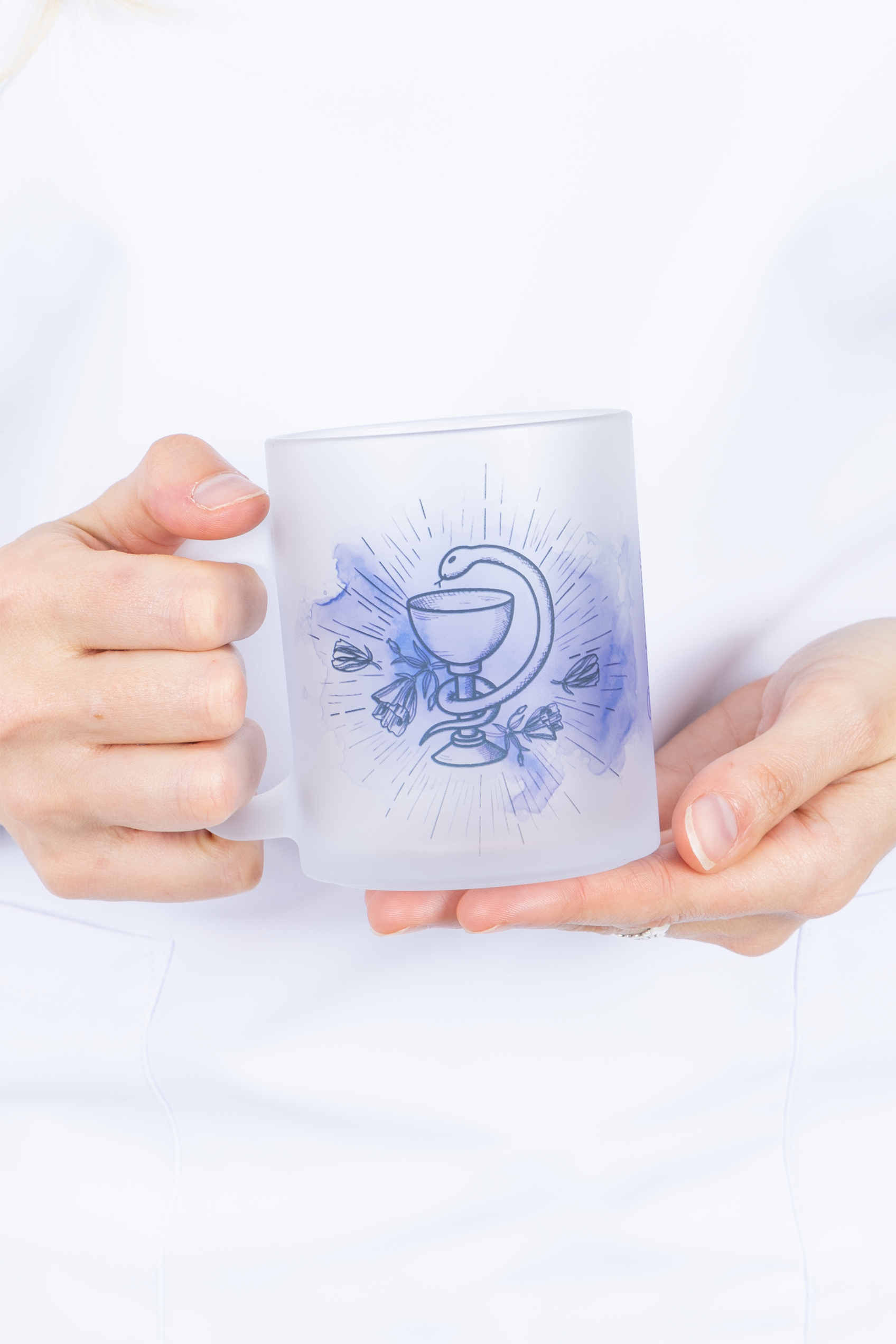 Taza cristal translúcida - Caduceo Farmacia-zoom-2