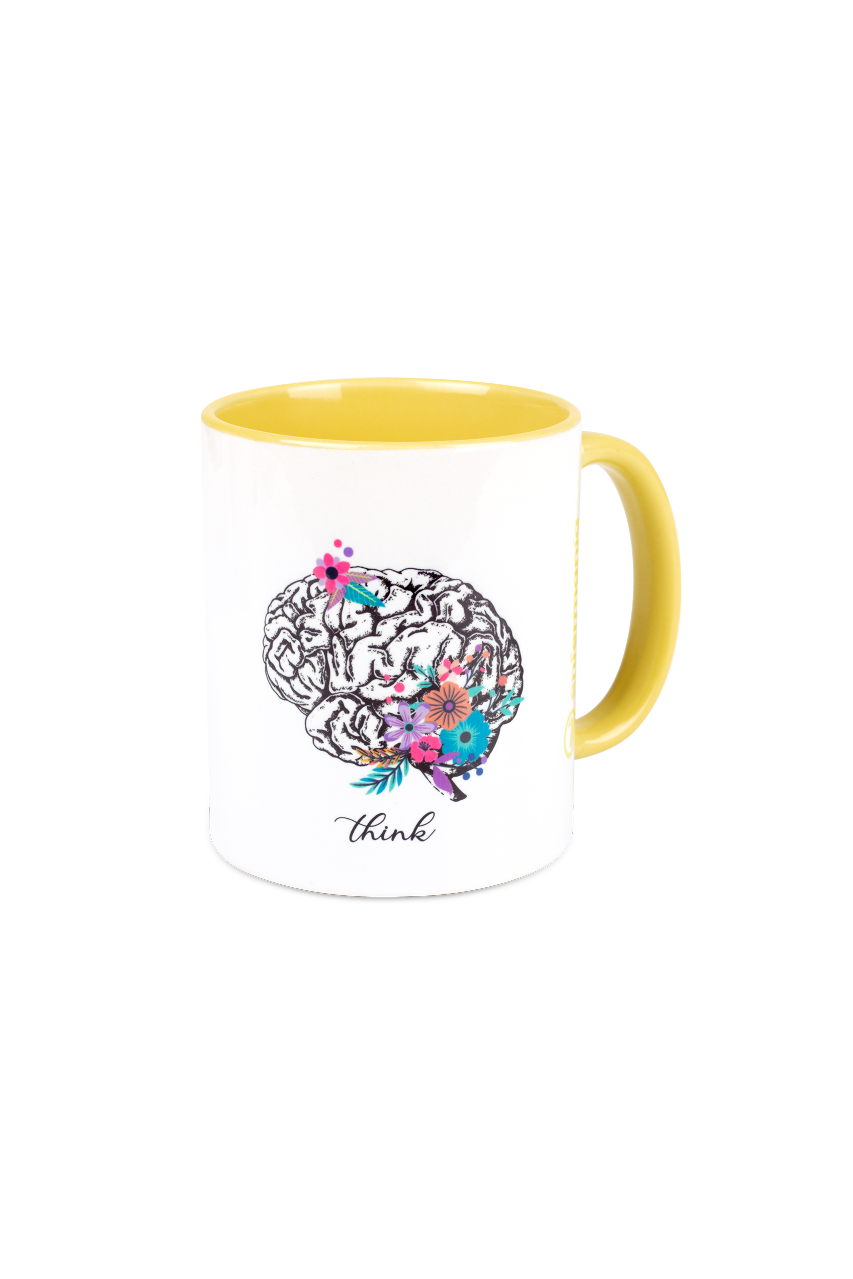 Yellow ceramic mug - brain-zoom-3