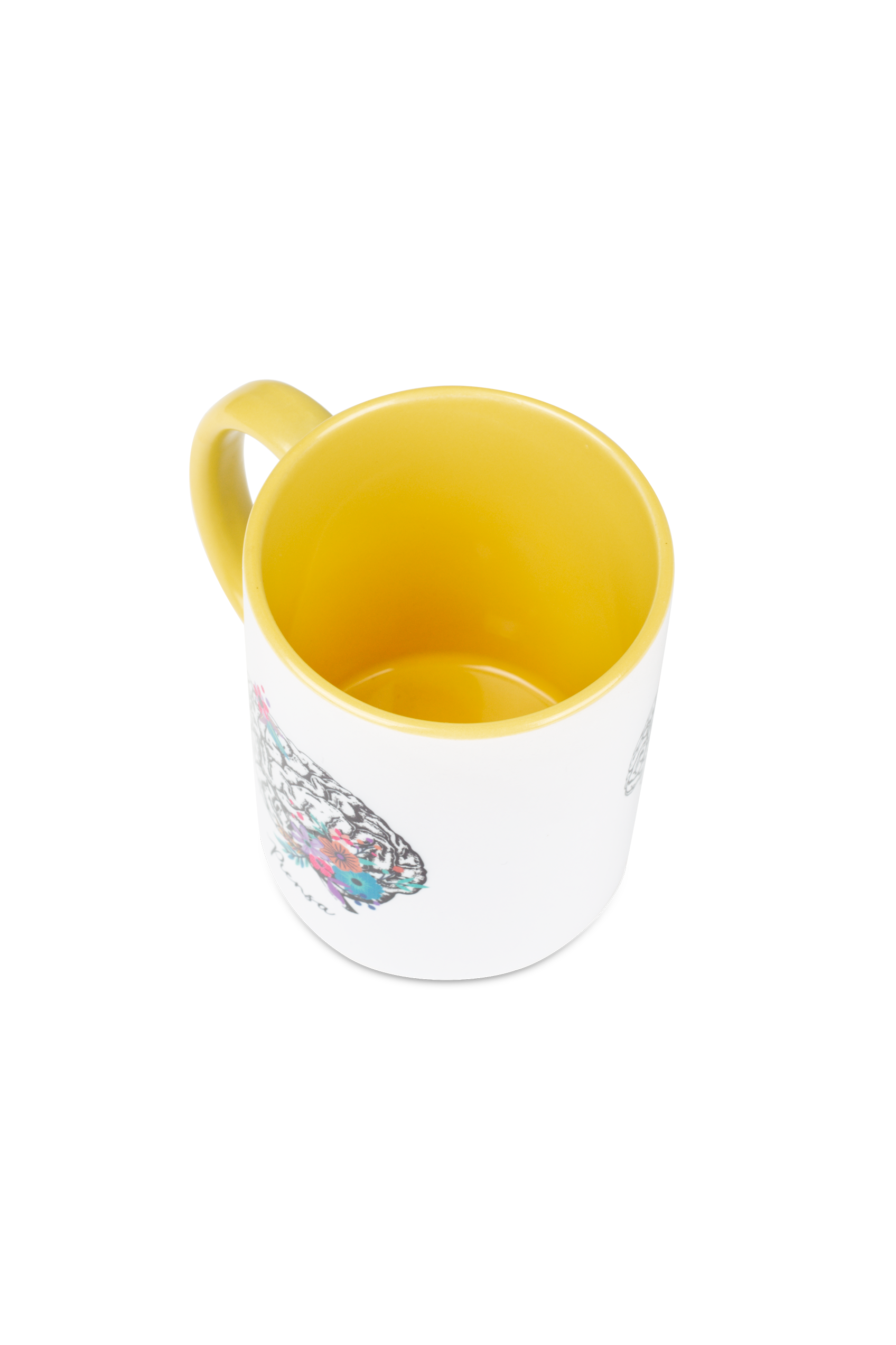 Yellow ceramic mug - brain-zoom-4