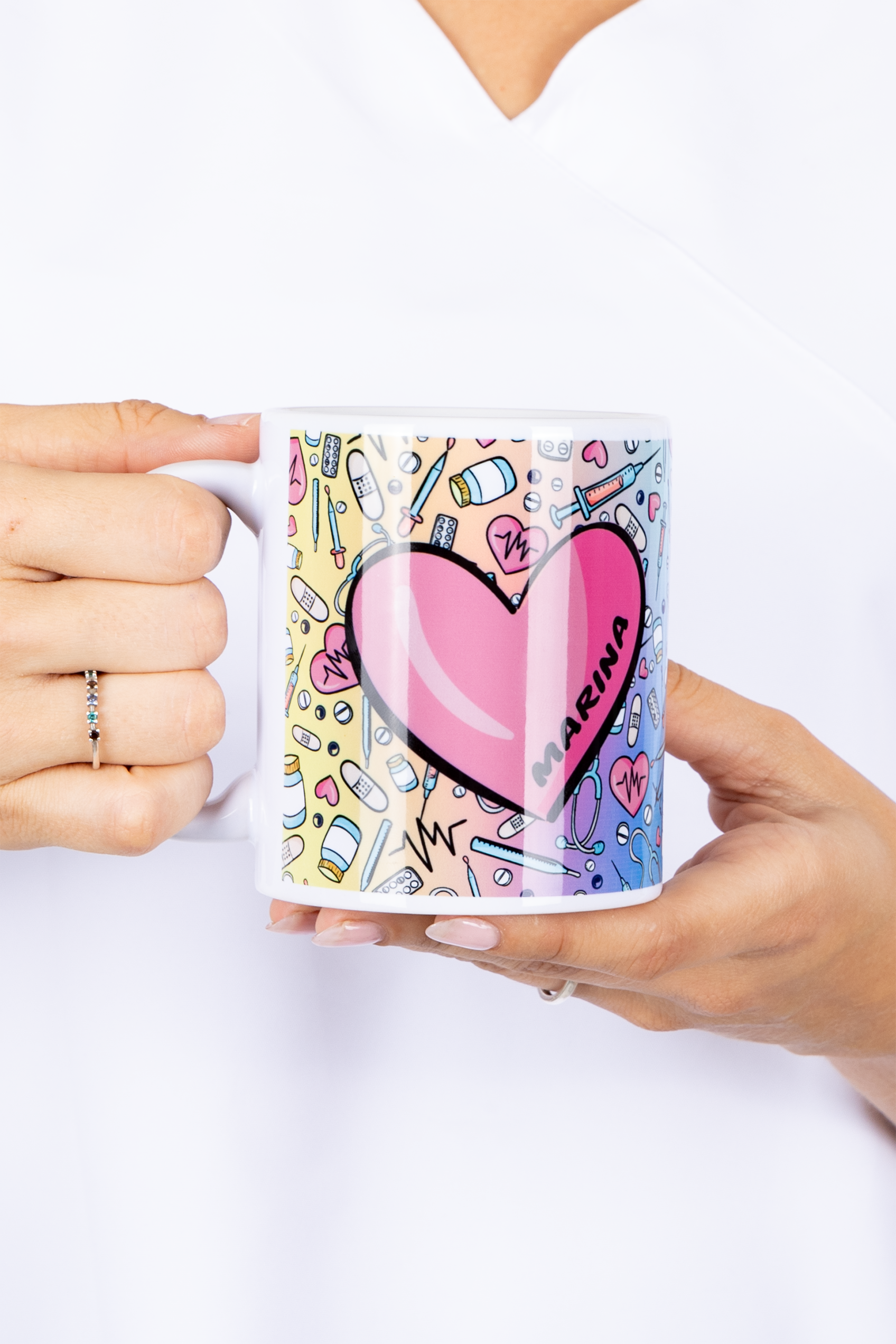 Taza cerámica blanca - Colorful-2