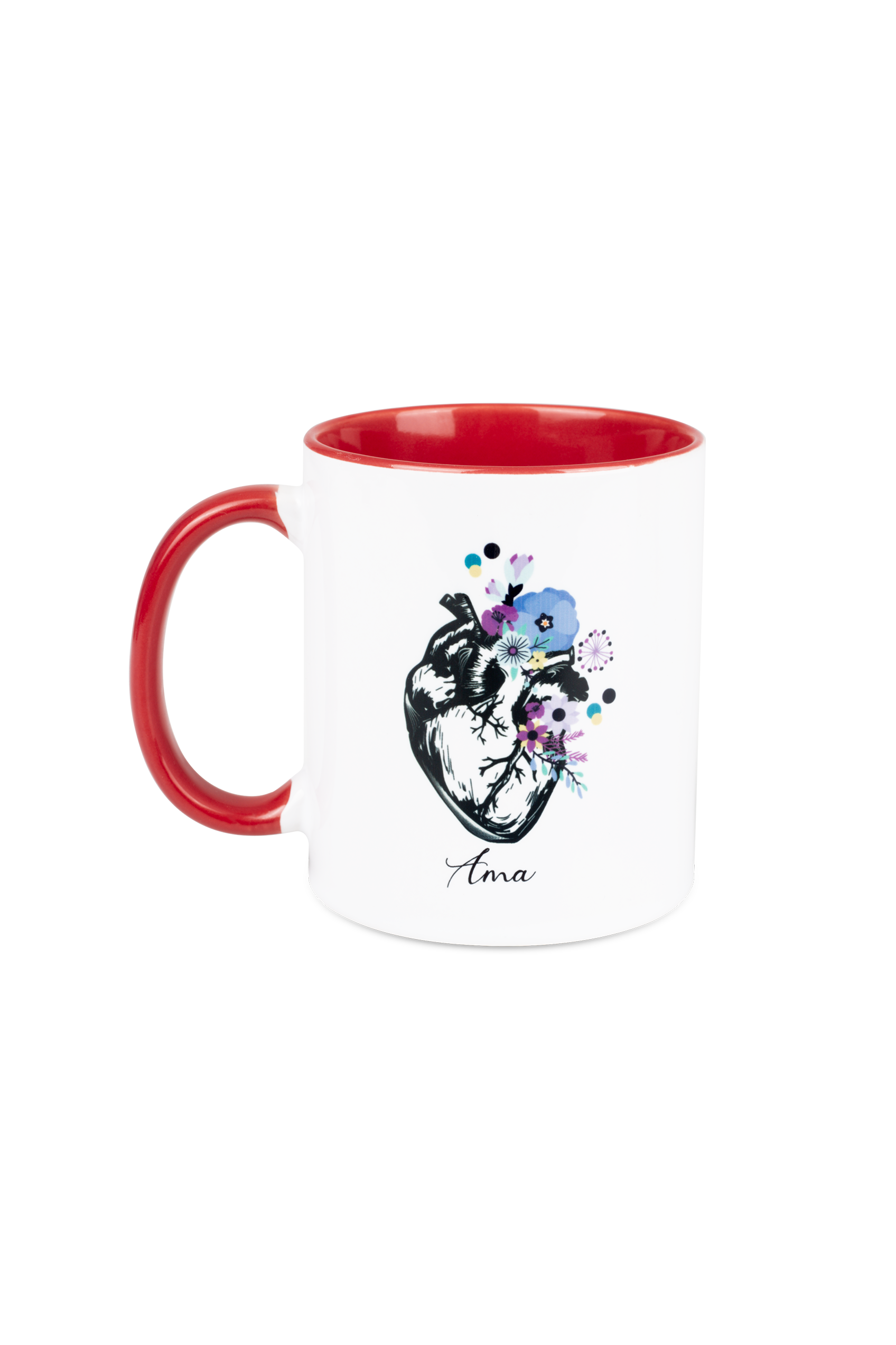 Taza cerámica roja - Corazón-zoom-1