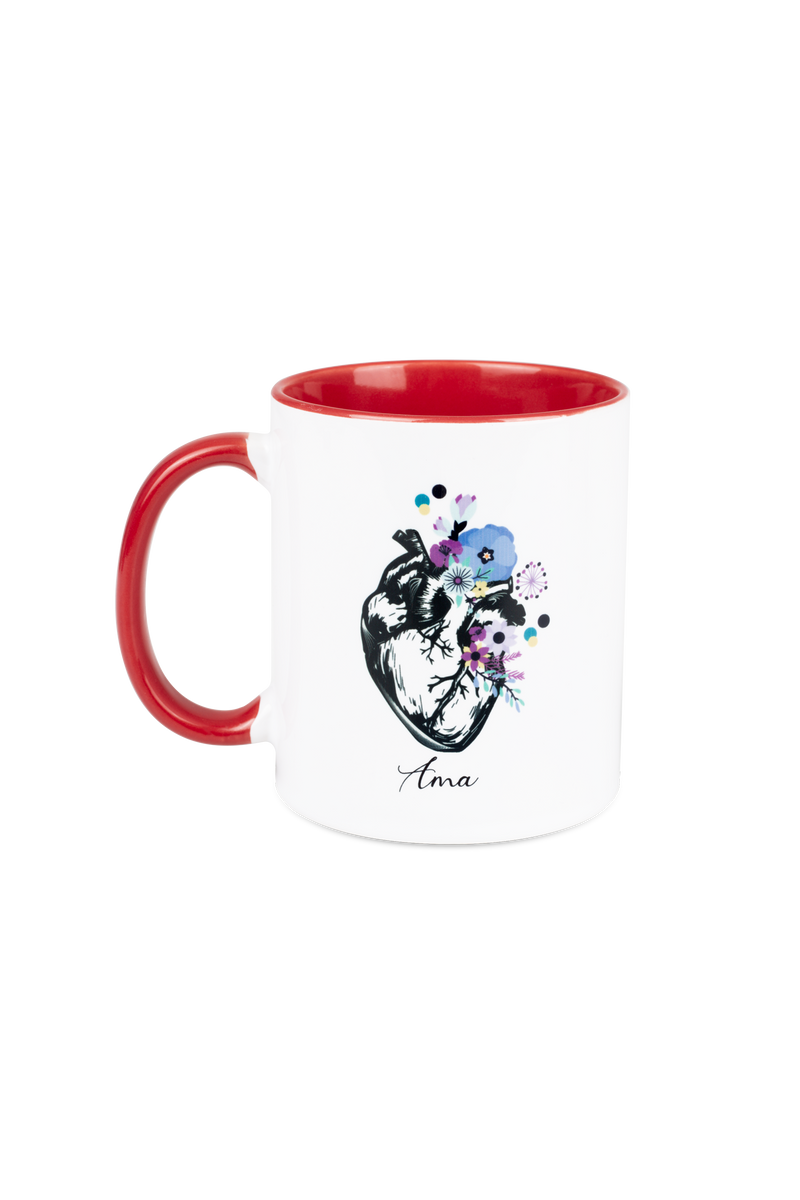 Taza cerámica roja - Corazón-zoom-