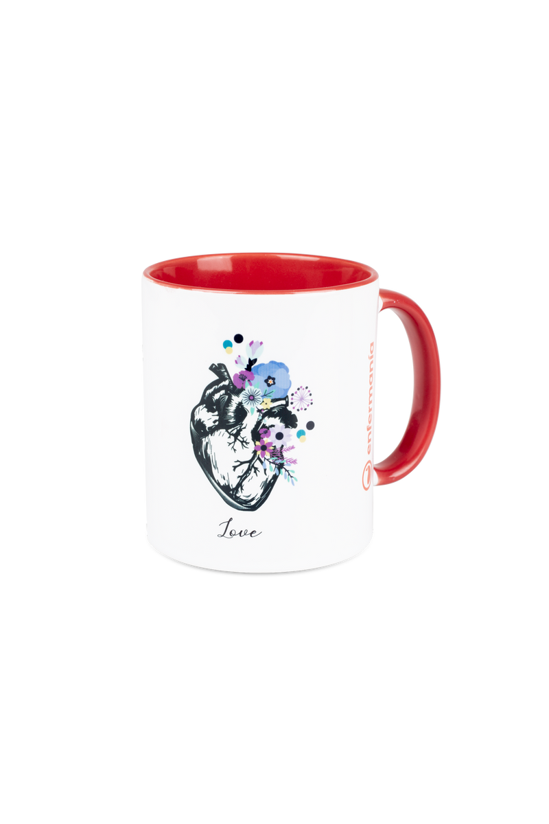 Taza cerámica roja - Corazón-zoom-