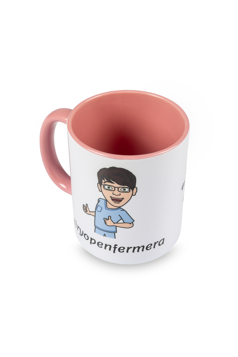 Taza cerámica rosa - Eiryopenfermera-zoom-