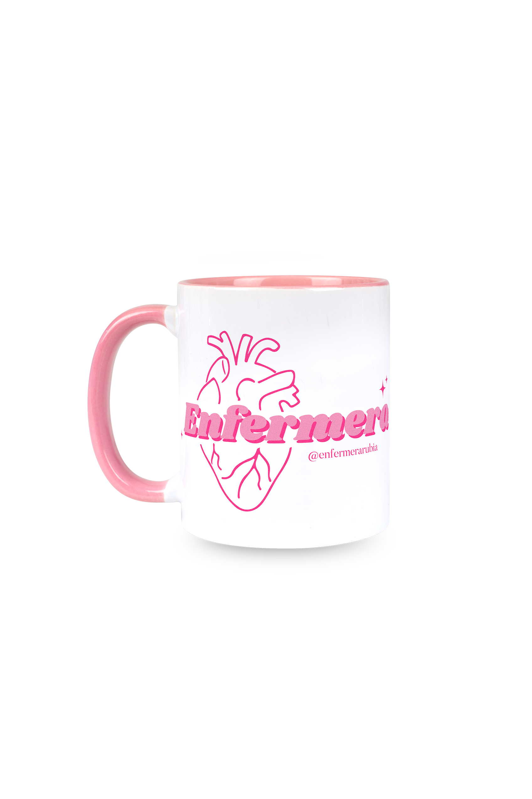 Taza cerámica personalizable rosa - @enfermerarubia-1