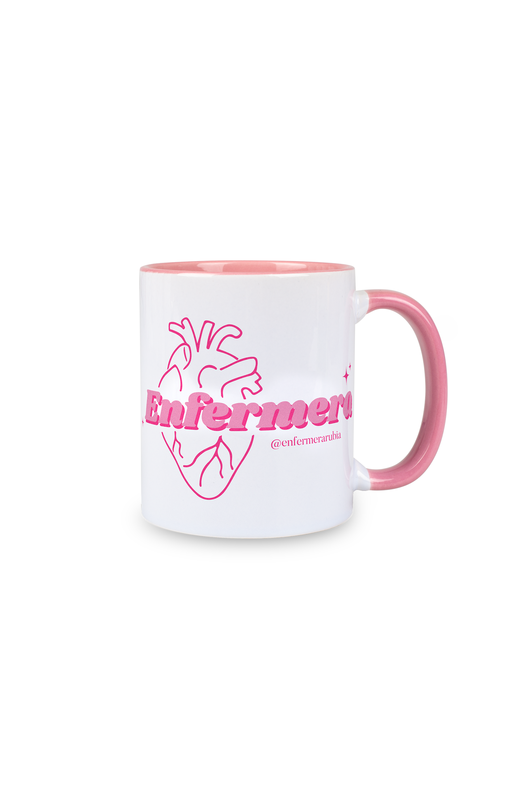 Taza cerámica personalizable rosa - @enfermerarubia-3