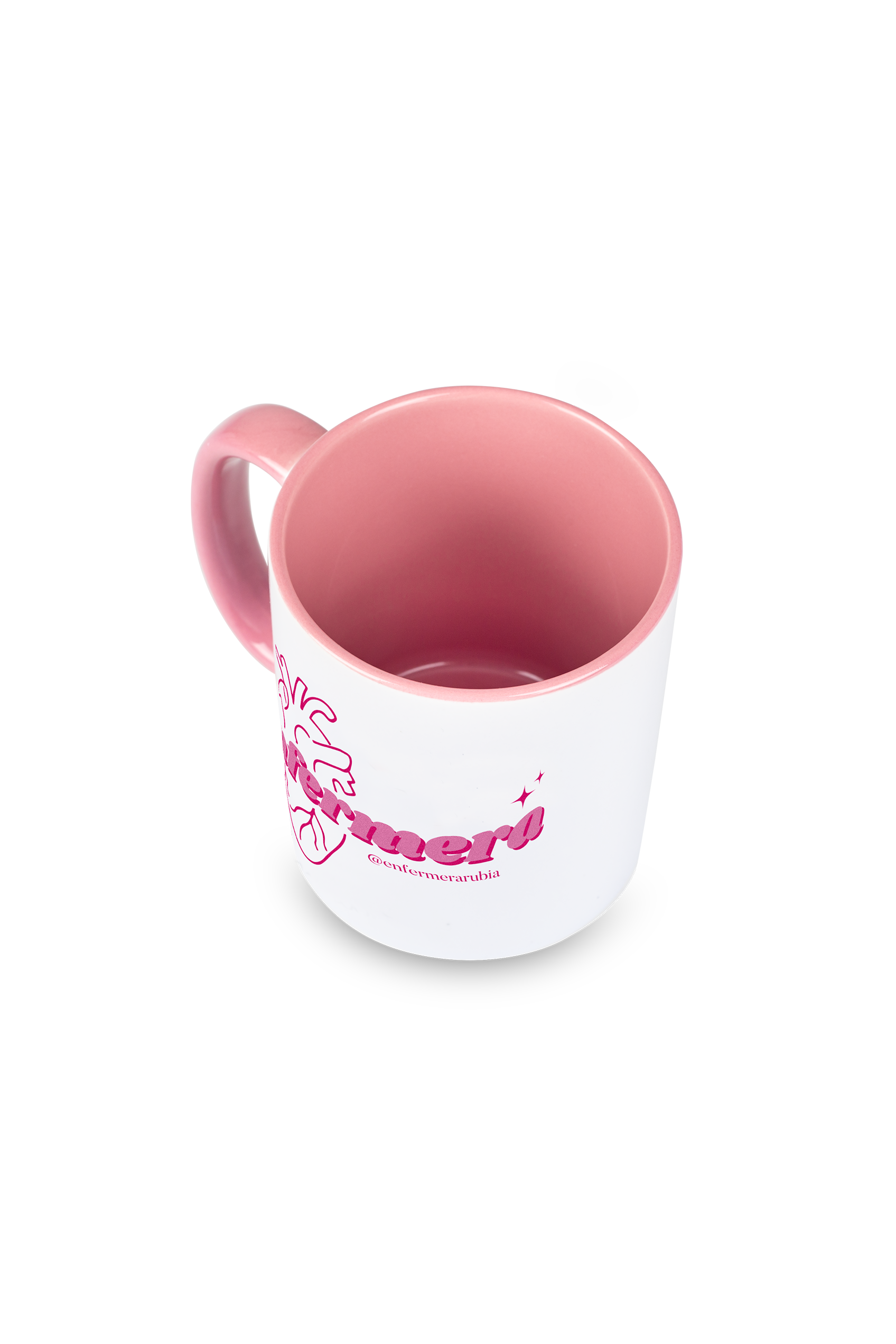 Taza cerámica personalizable rosa - @enfermerarubia-zoom-4