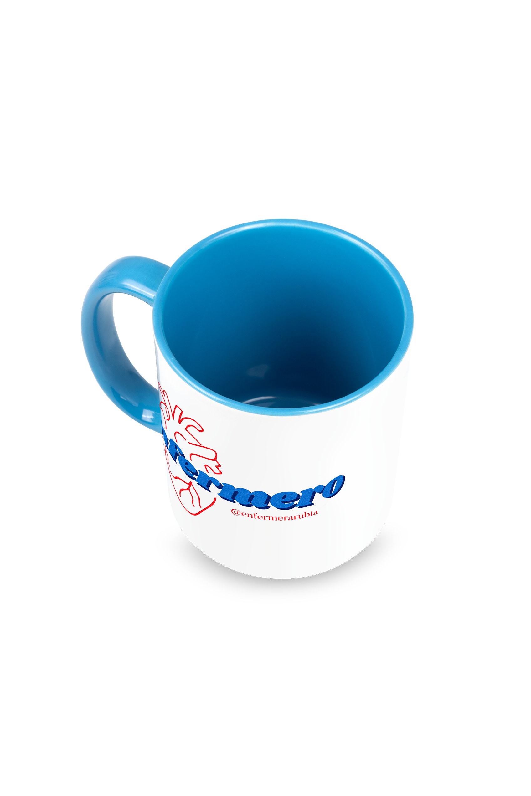 Taza cerámica personalizable azul claro - @enfermerarubia-zoom-4