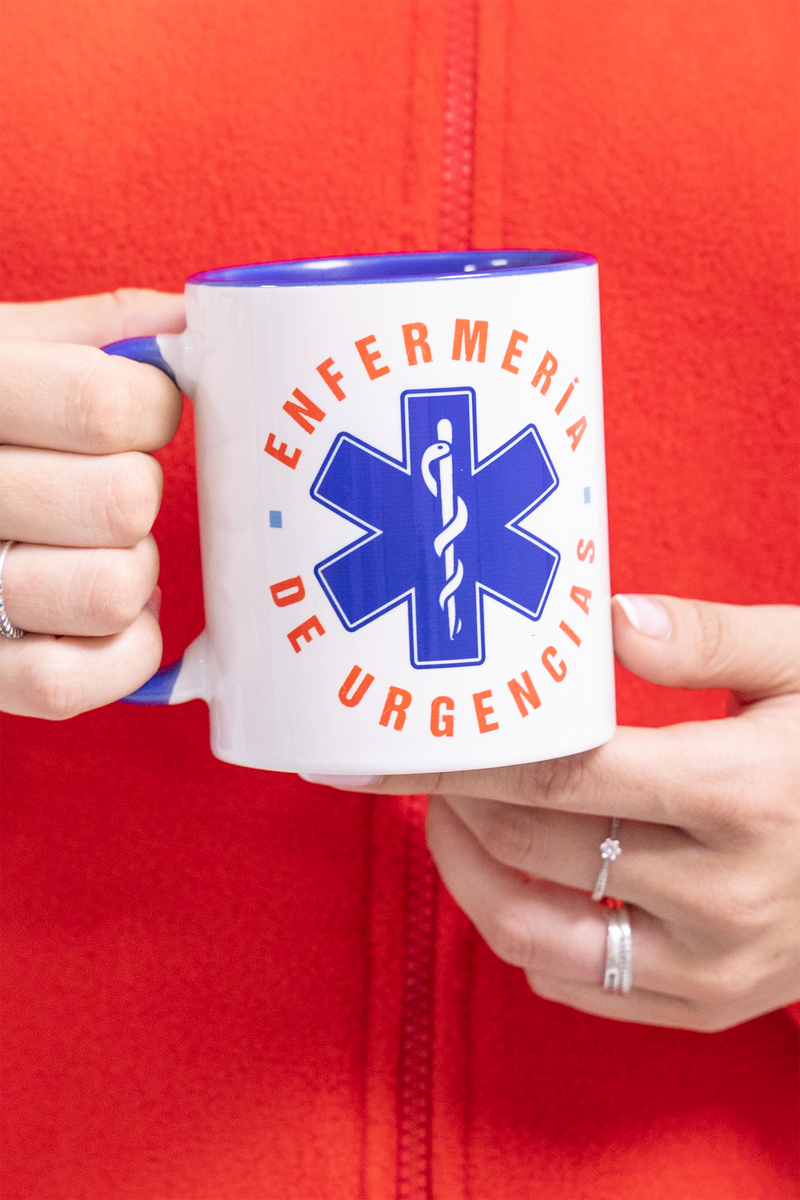 Taza cerámica azul marino - Enfermería de urgencias-zoom-