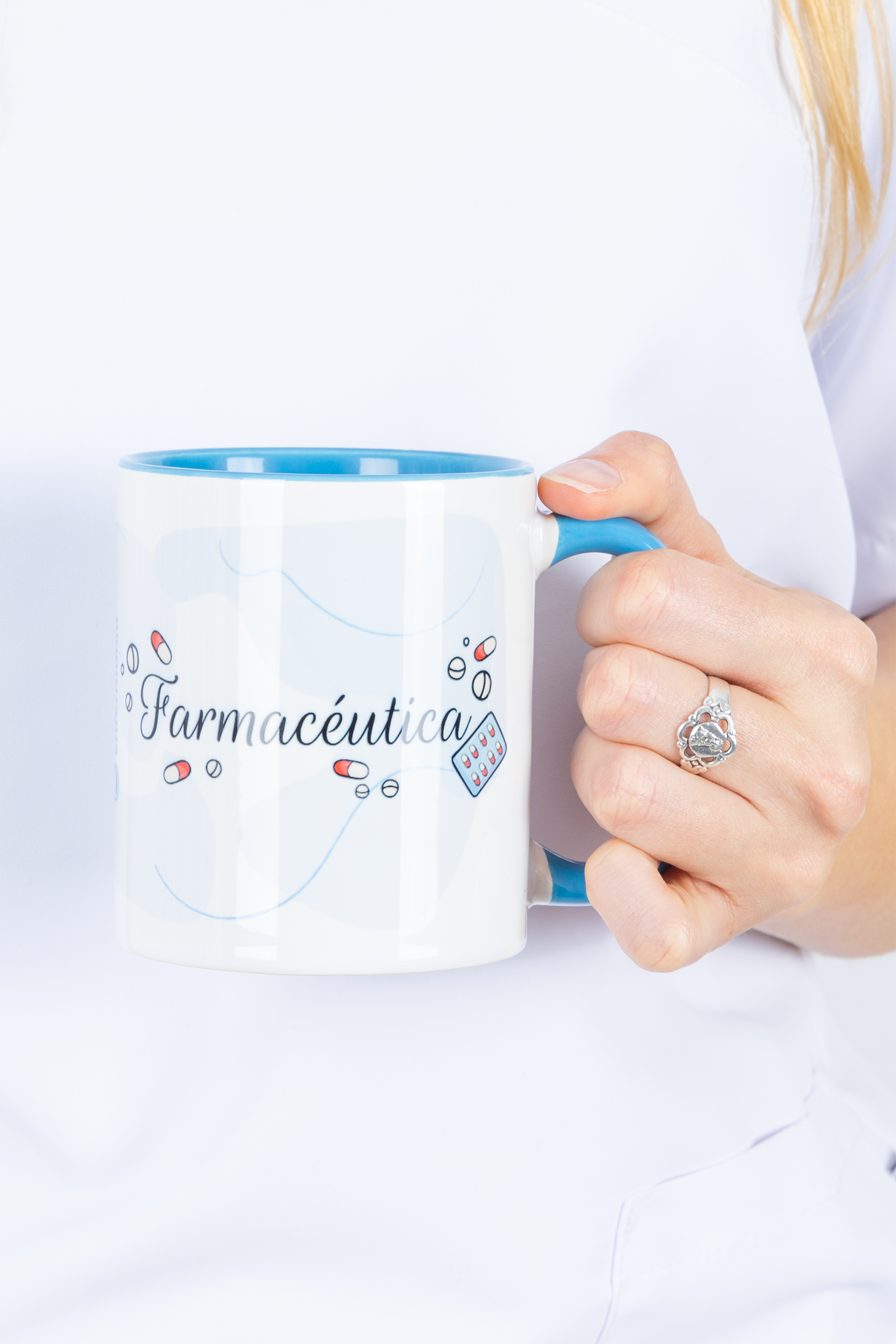 Taza cerámica personalizable azul claro - Farmacéutico-zoom-2