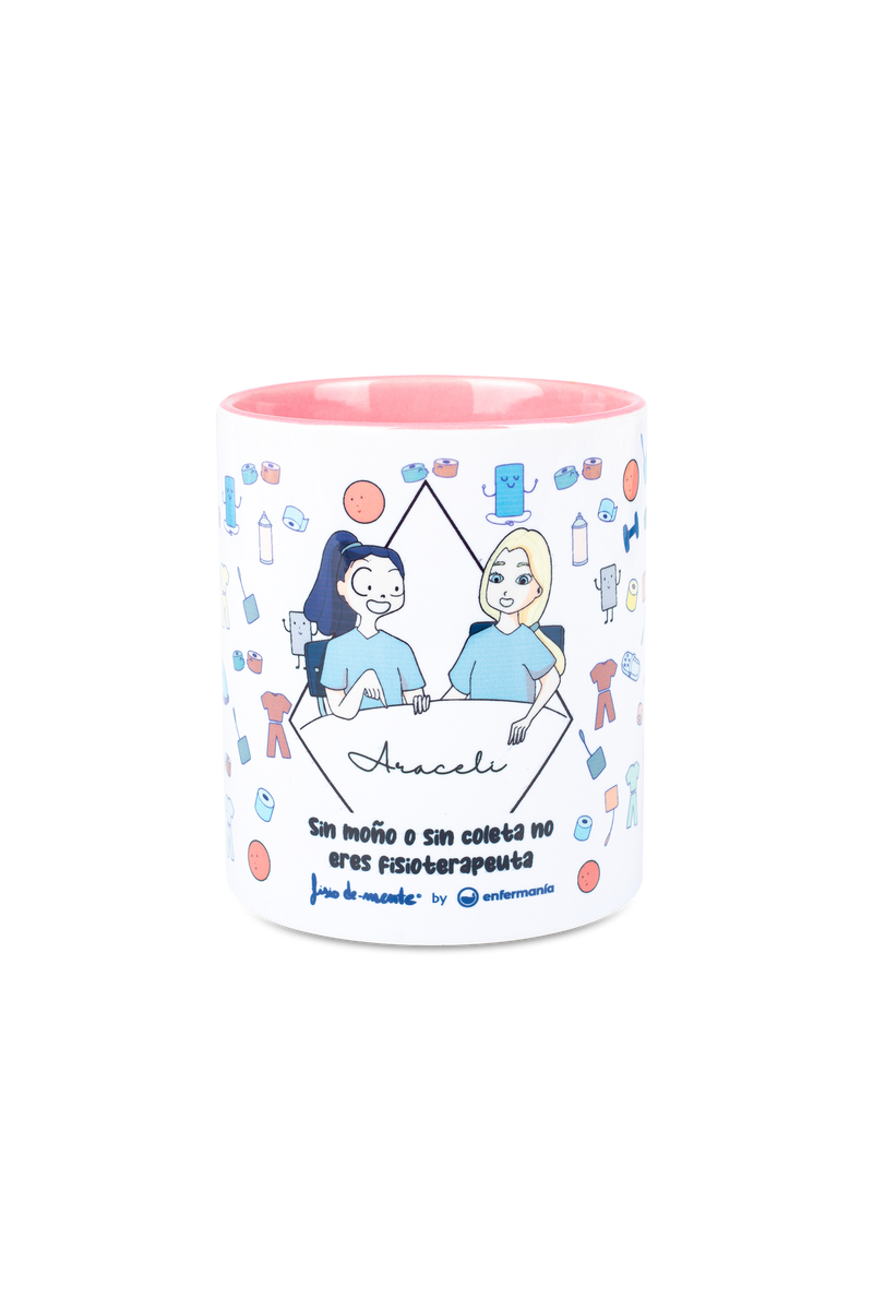 Taza cerámica personalizable rosa - Eres fisioterapeuta-zoom-