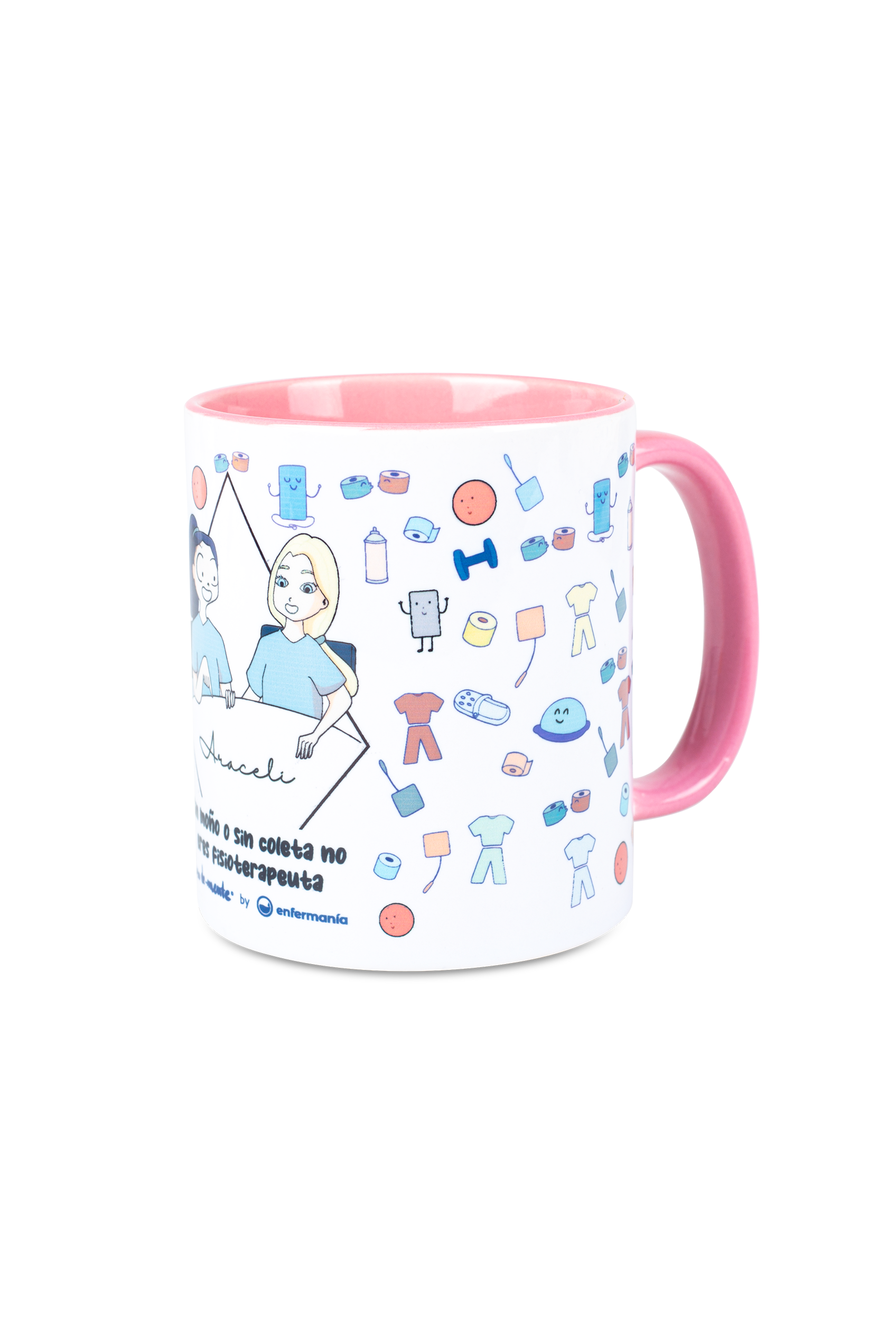 Taza cerámica personalizable rosa - Eres fisioterapeuta-zoom-3
