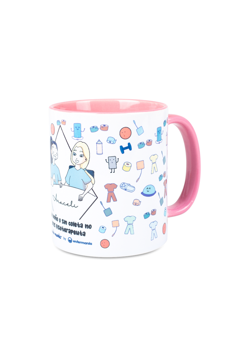 Taza cerámica personalizable rosa - Eres fisioterapeuta-zoom-