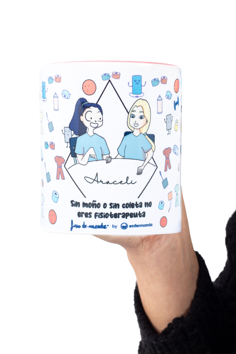Taza cerámica personalizable rosa - Eres fisioterapeuta-zoom-