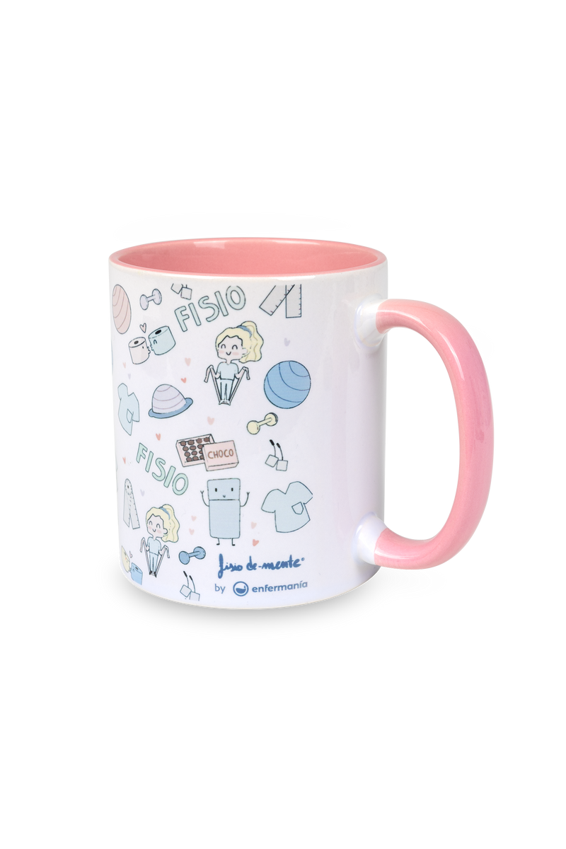 Taza cerámica personalizable rosa - Fisio pastel-zoom-