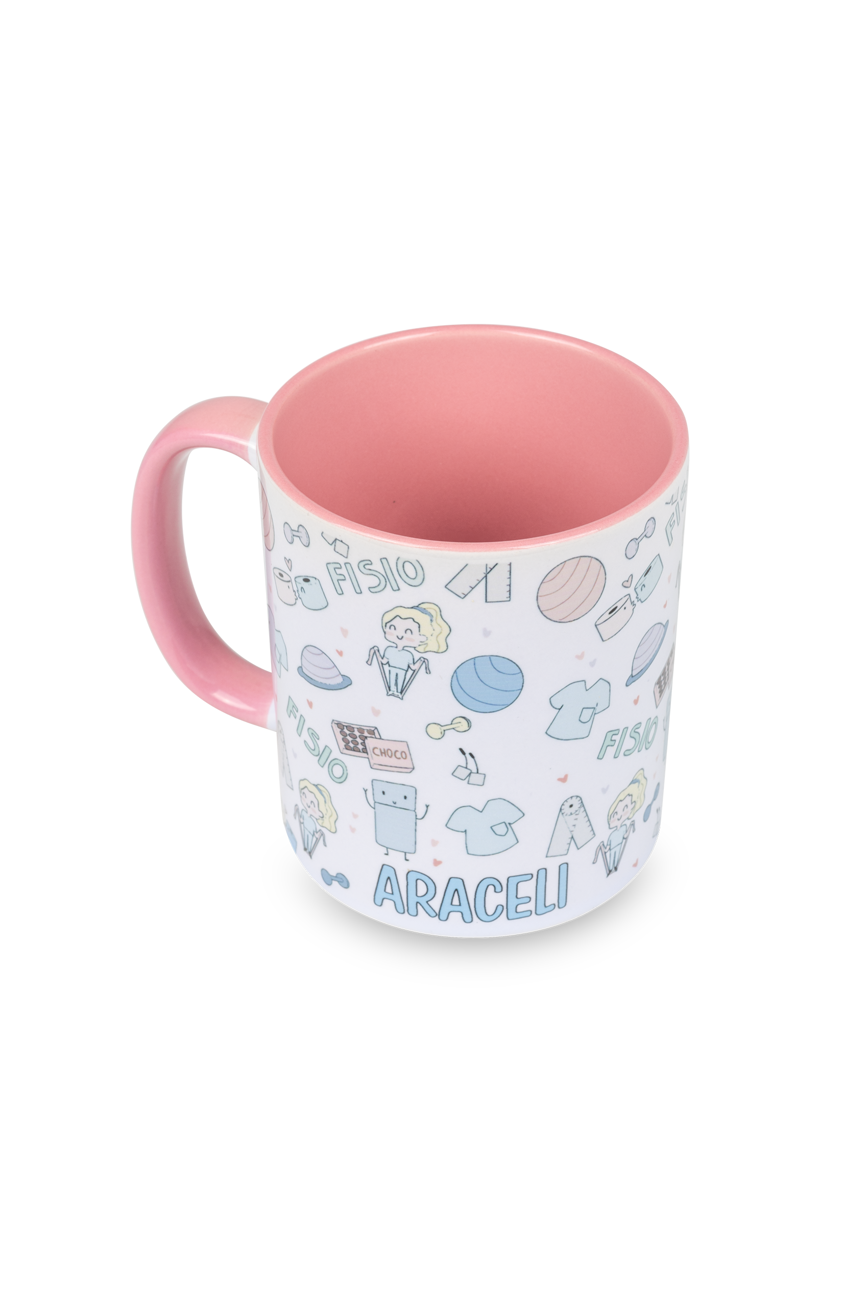 Taza cerámica personalizable rosa - Fisio pastel-4