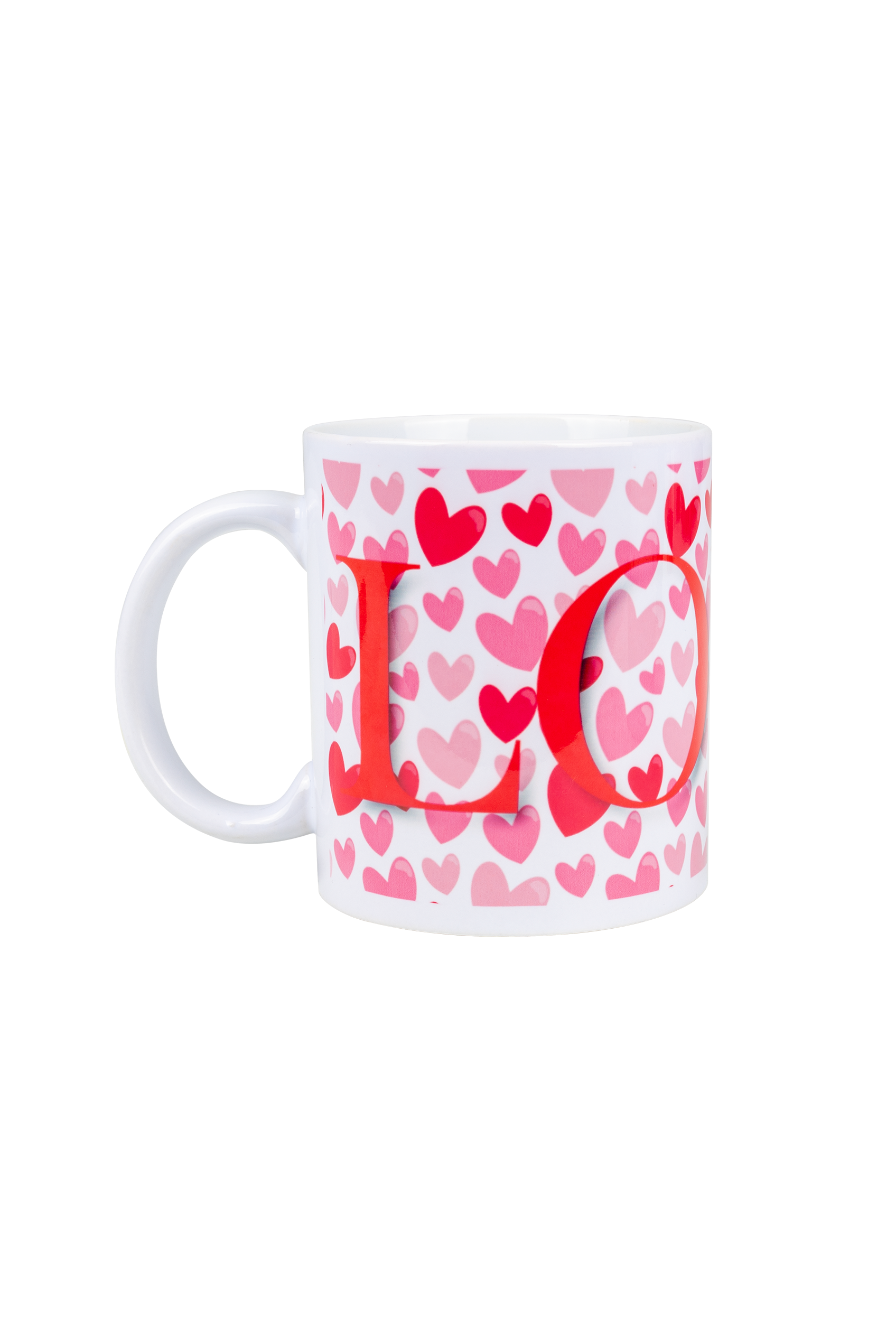 White ceramic mug - Hearts-1