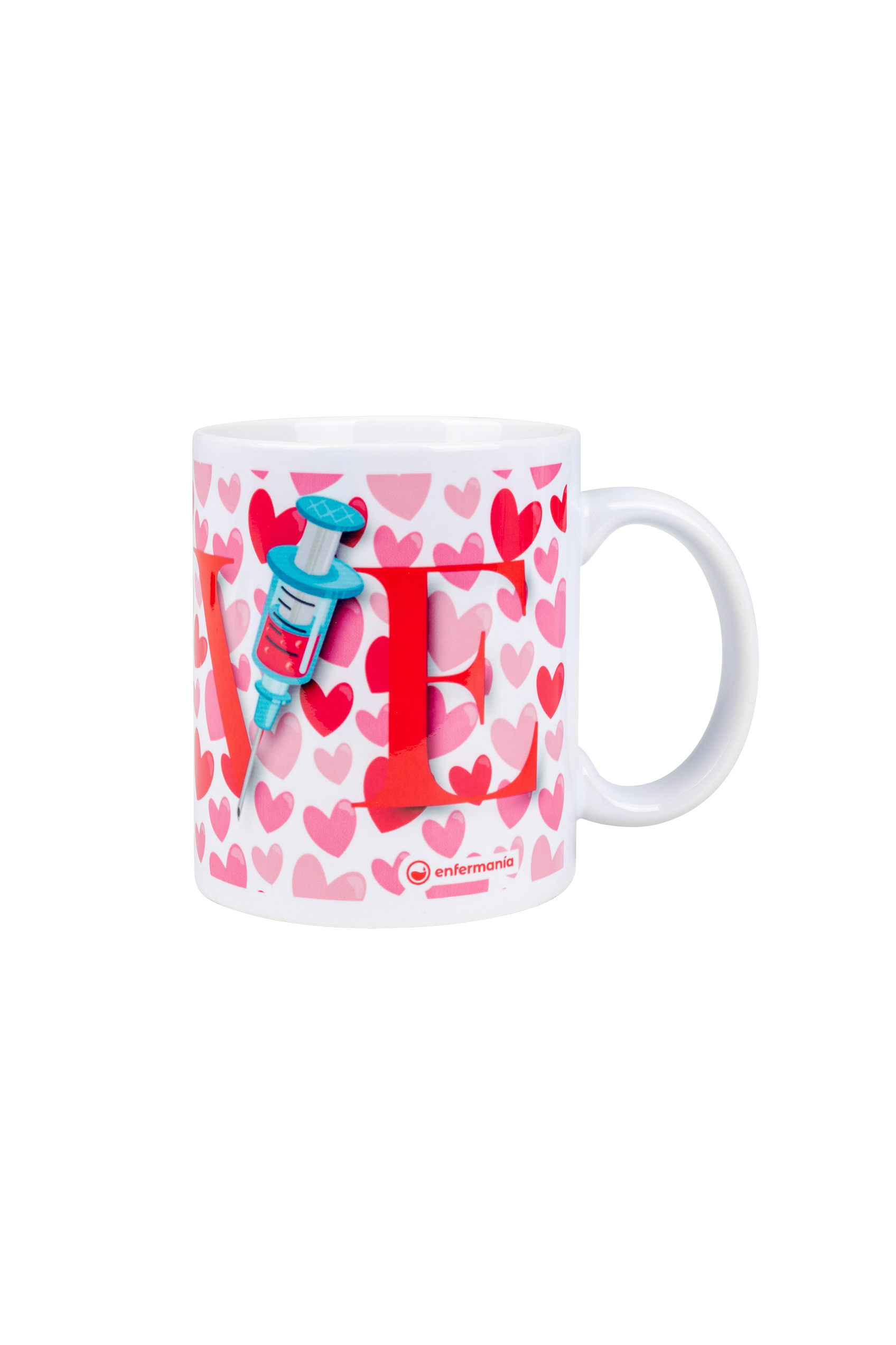 White ceramic mug - Hearts-2